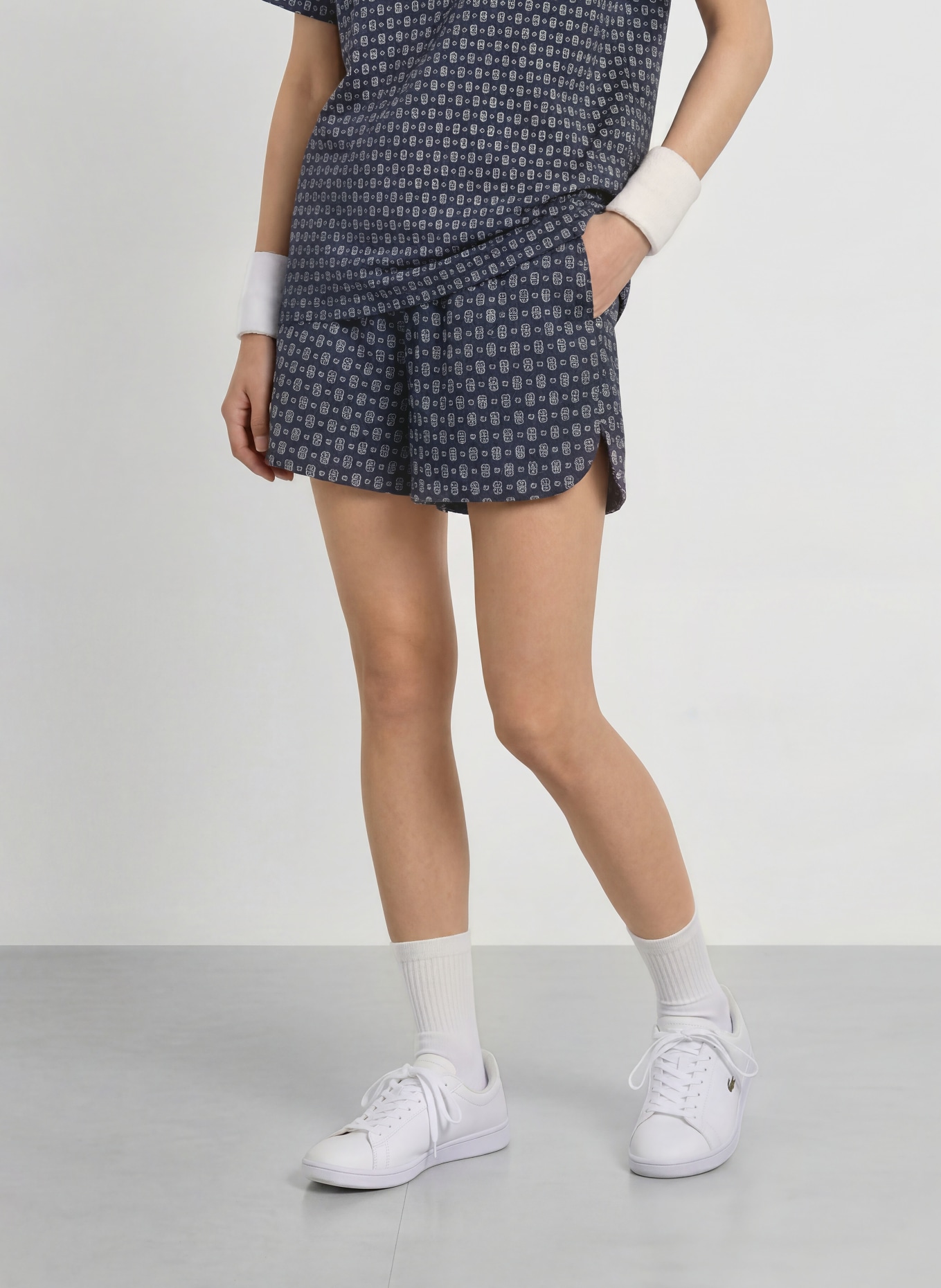 LACOSTE Short: DONKERBLAUW / WIT