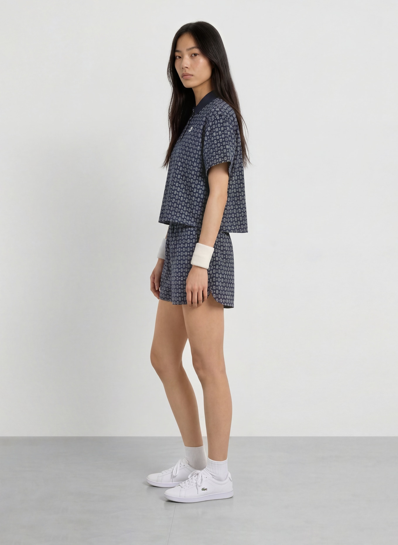 LACOSTE Short: DONKERBLAUW / WIT
