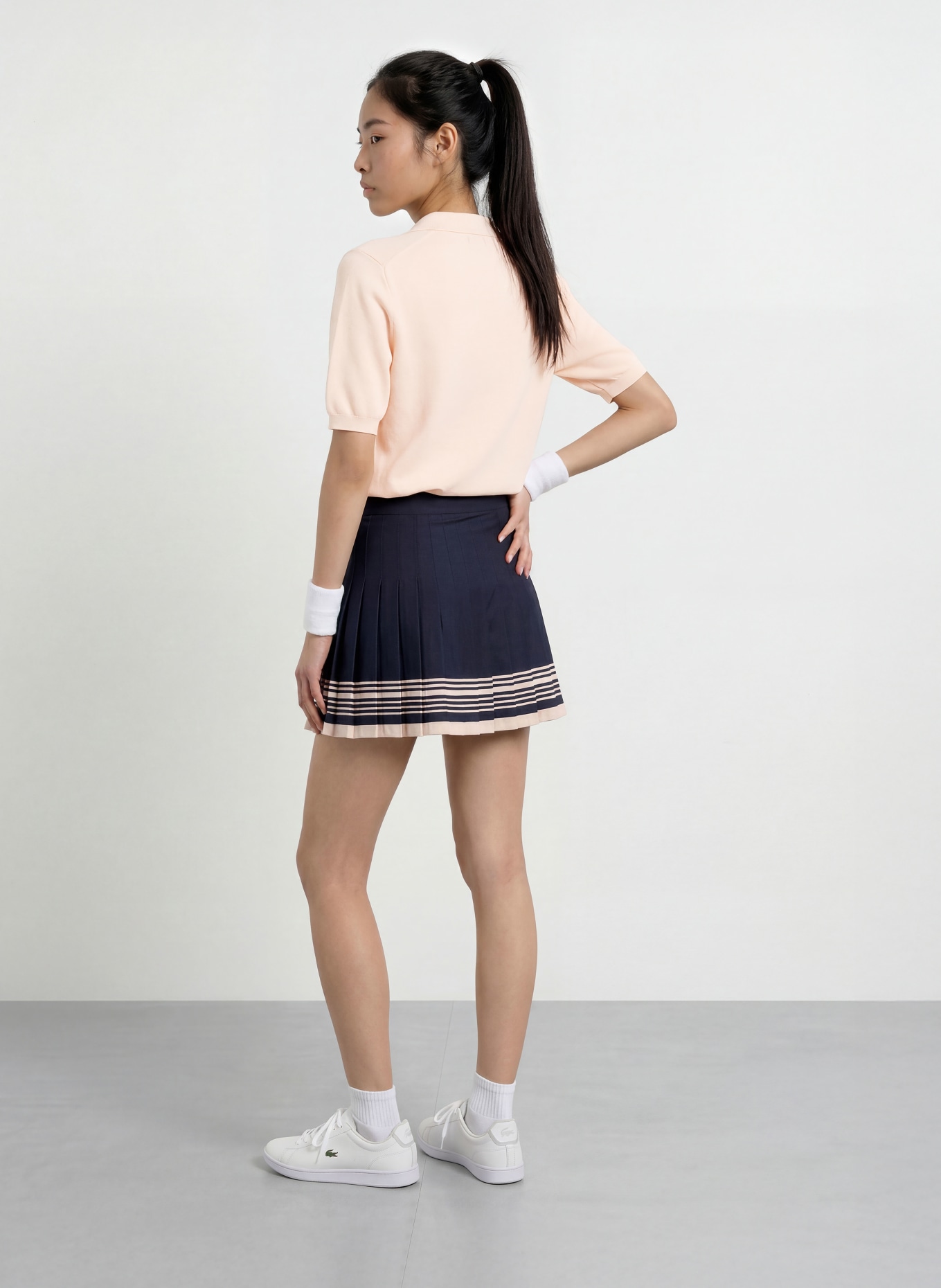 LACOSTE Gebreid poloshirt: ZALM