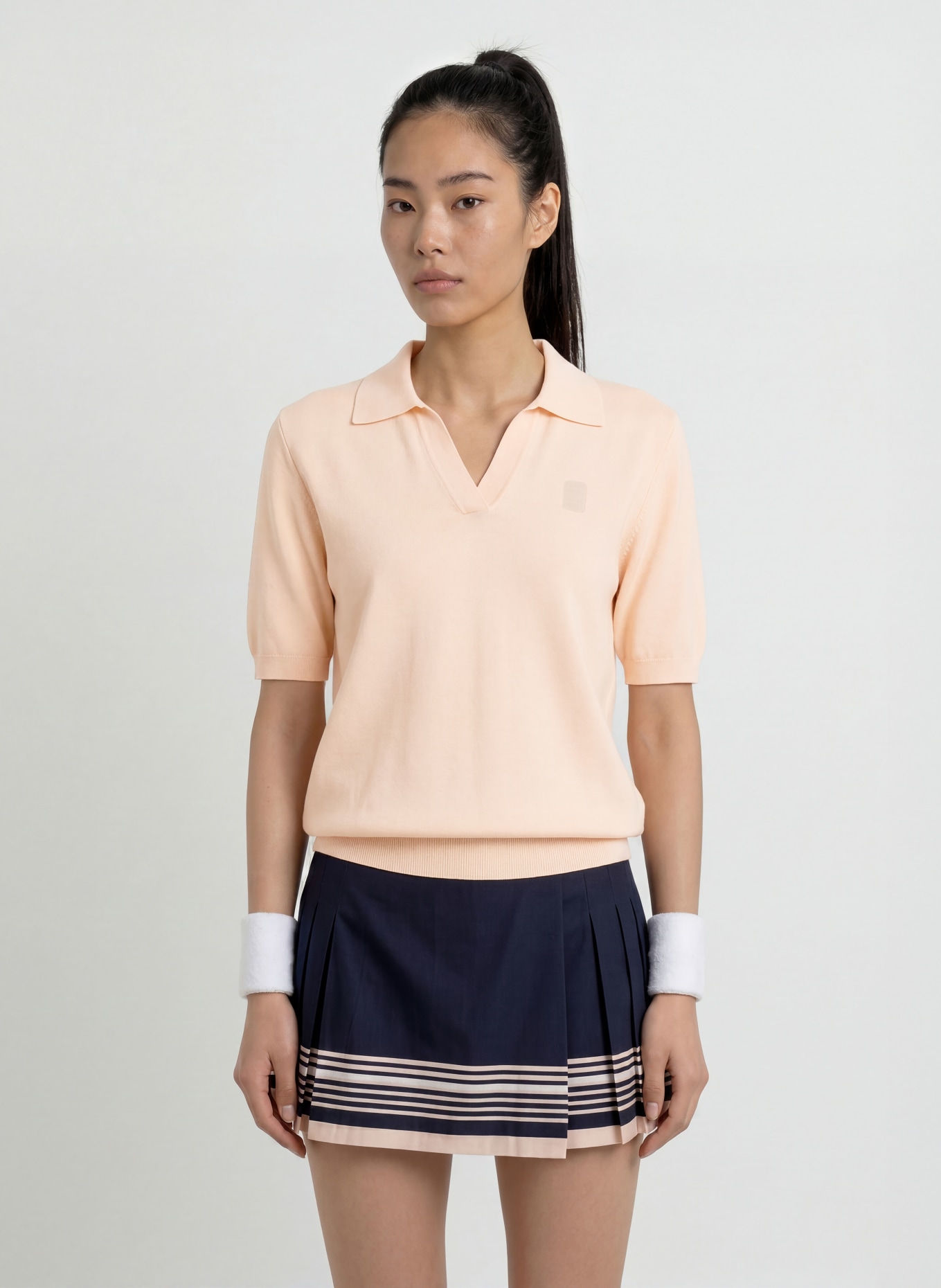 LACOSTE Gebreid poloshirt: ZALM