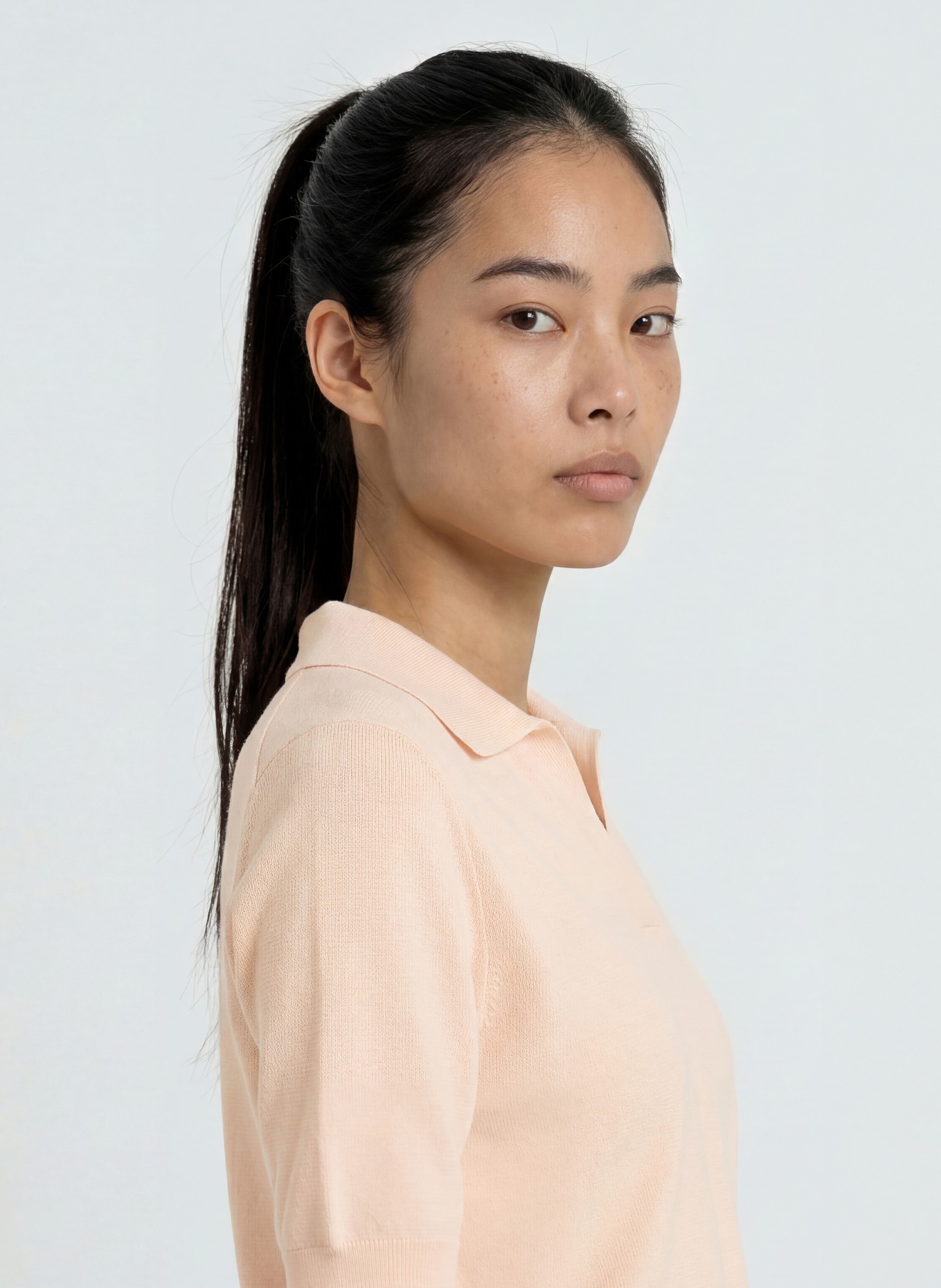 LACOSTE Gebreid poloshirt: ZALM
