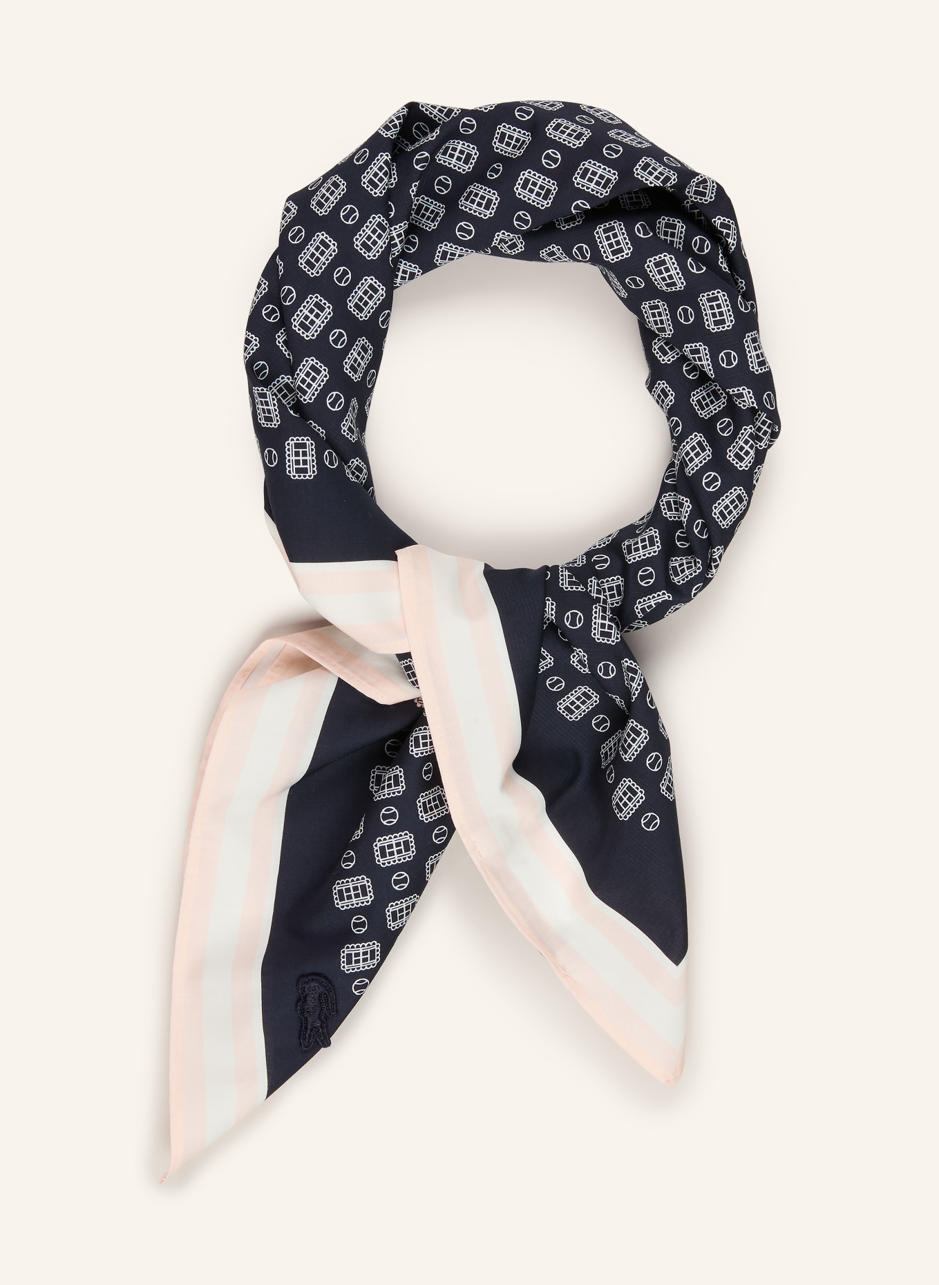 LACOSTE Halsdoek: DONKERBLAUW / ROSE CLAIR / WIT