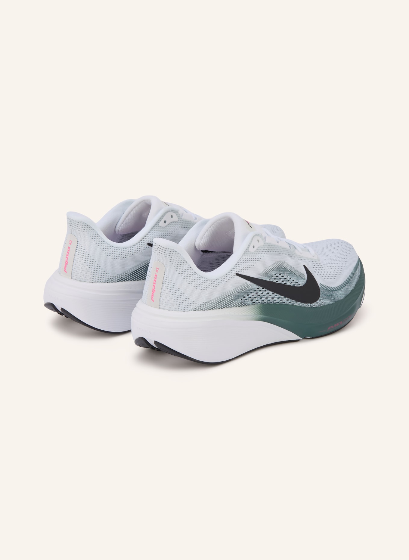 Nike Laufschuhe AIR ZOOM PEGASUS 42: WEISS / GRÜN / SCHWARZ