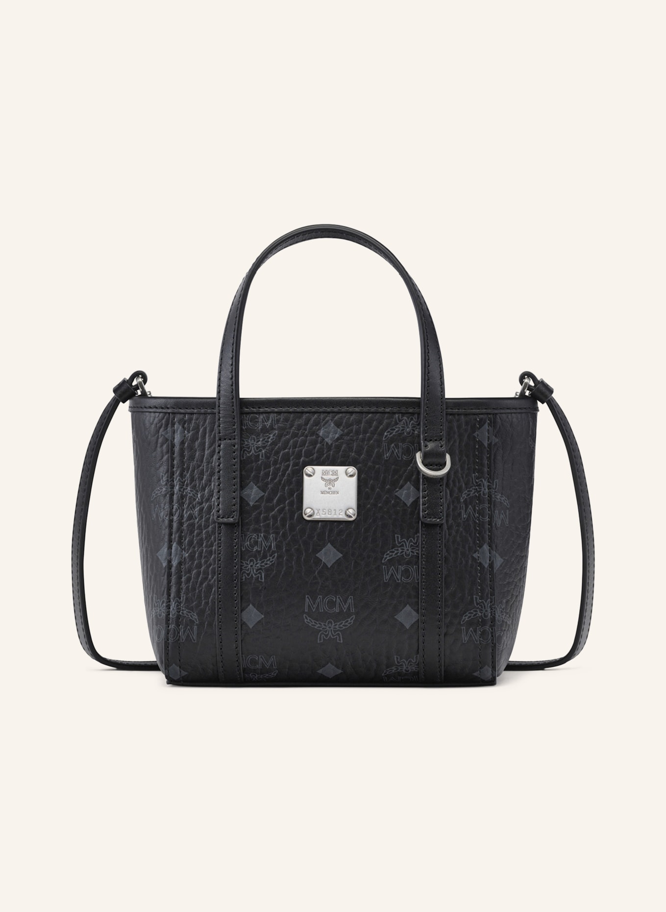MCM TONI VI Shoulder Bag: BLACK / SILVER / DARK GRAY