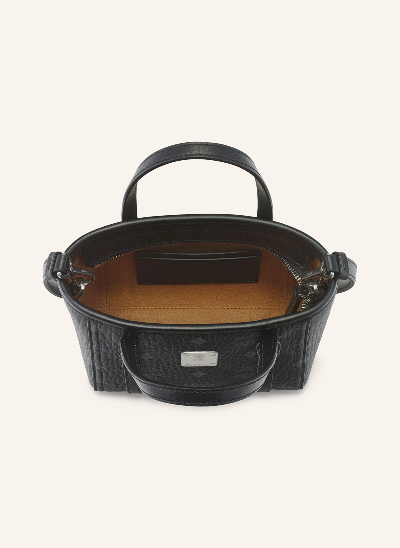 MCM TONI VI Shoulder Bag: BLACK / SILVER / DARK GRAY