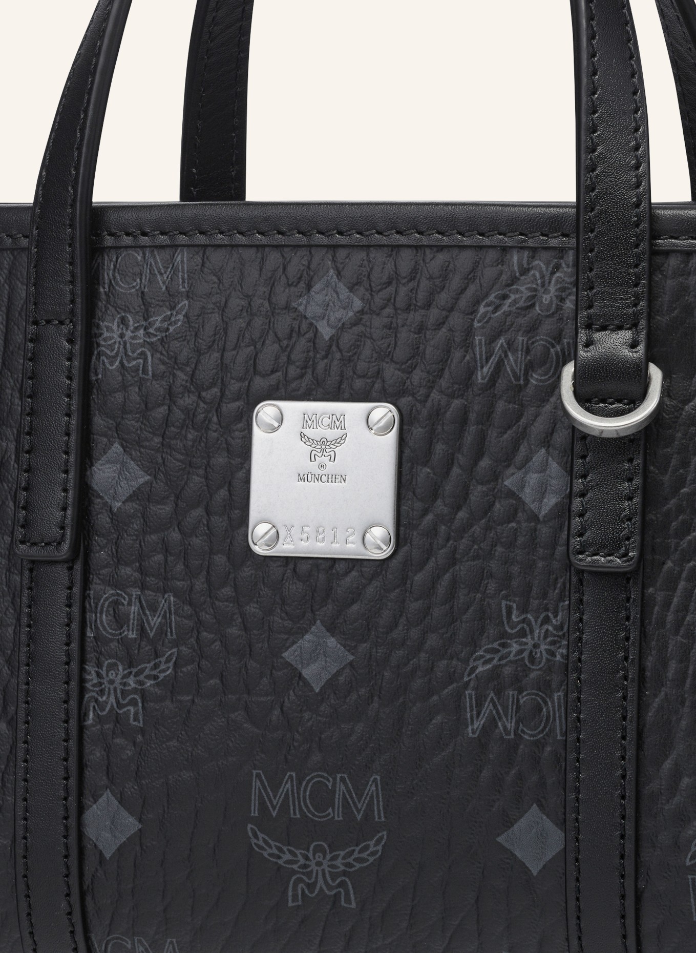 MCM TONI VI Shoulder Bag: BLACK / SILVER / DARK GRAY