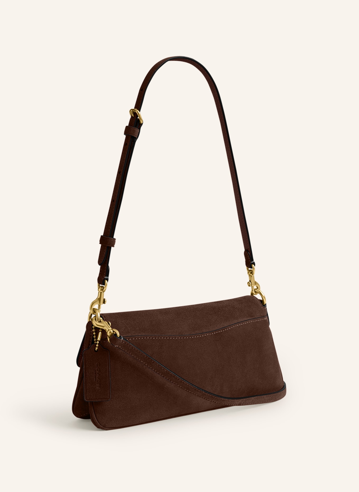 COACH JET Shoulder Bag: DARK BROWN / GOLD