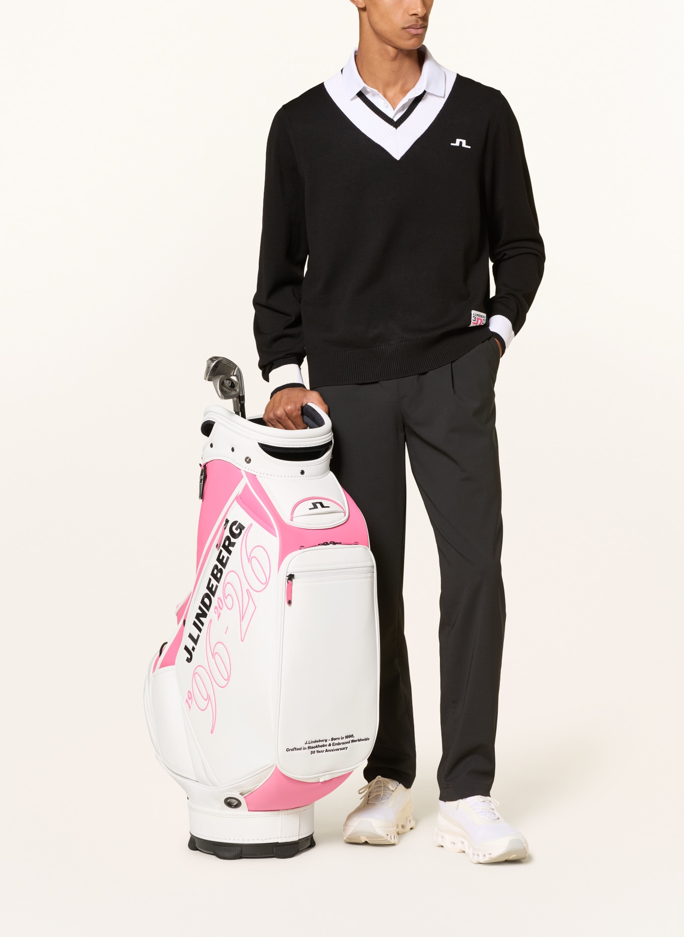 J.LINDEBERG Golftasche: PINK / WEISS / SCHWARZ