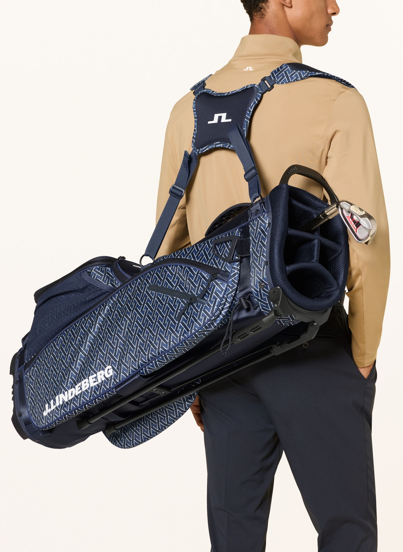 J.LINDEBERG Golf bag: DARK BLUE / BLUE / WHITE