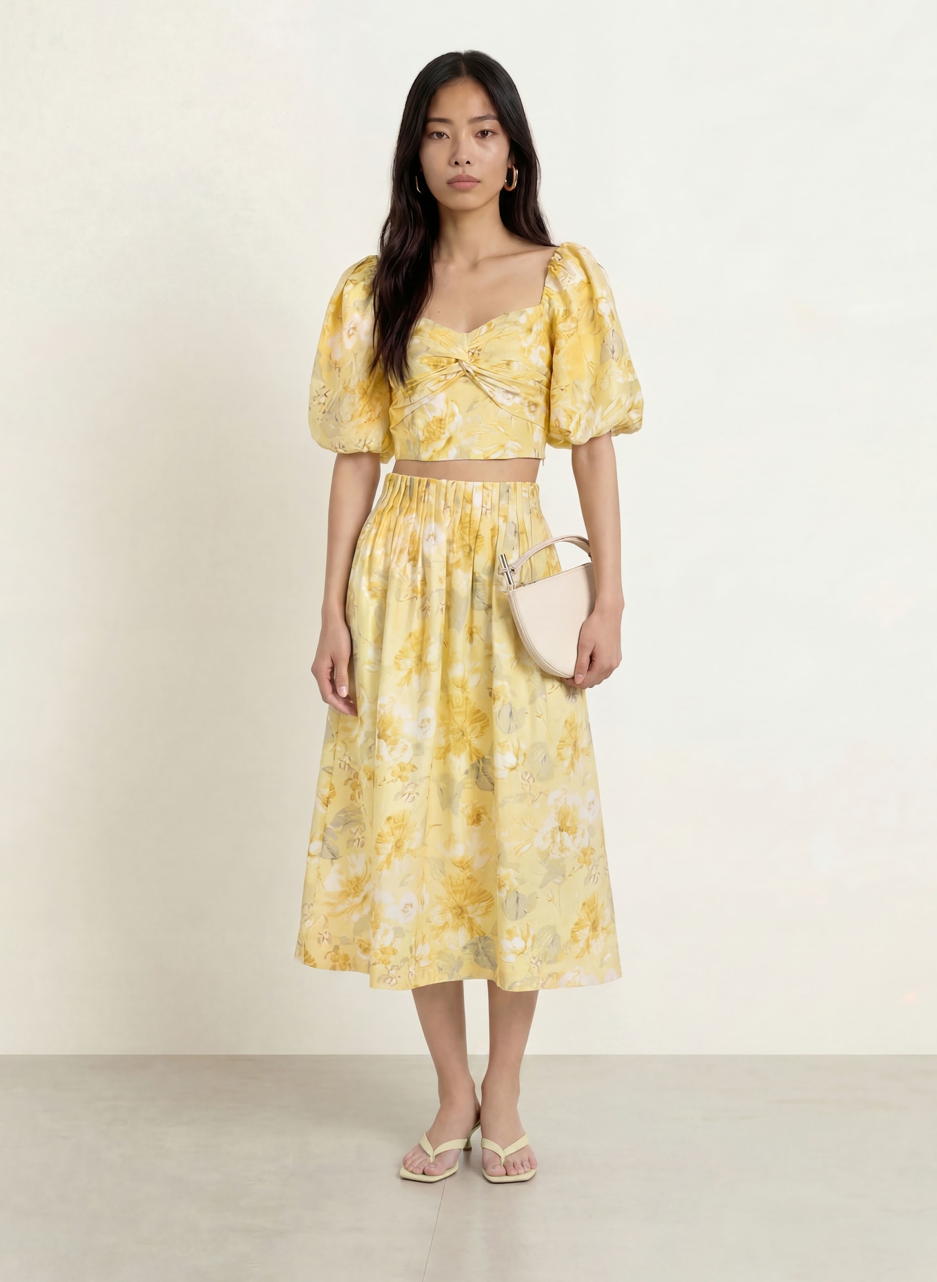 Y.A.S. Cropped blouseshirt: GEEL / LICHTGEEL / LICHTGROEN