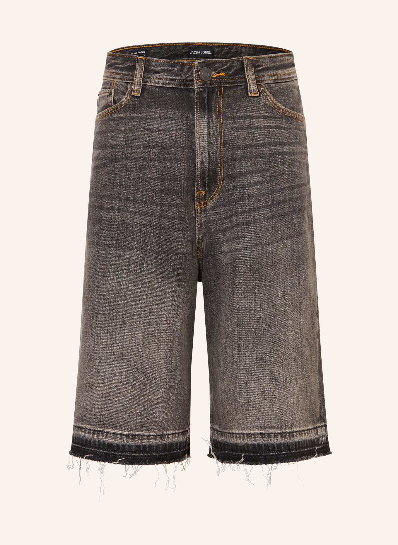 JACK&JONES Jeansshorts met extra baggy pasvorm: BLACK DENIM