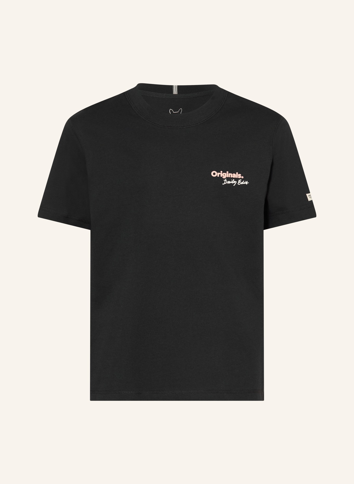 JACK&JONES T-shirt: NOIR / ORANGE CLAIR / BLANC