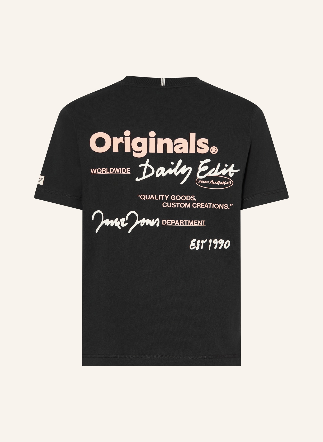 JACK&JONES T-shirt: NOIR / ORANGE CLAIR / BLANC