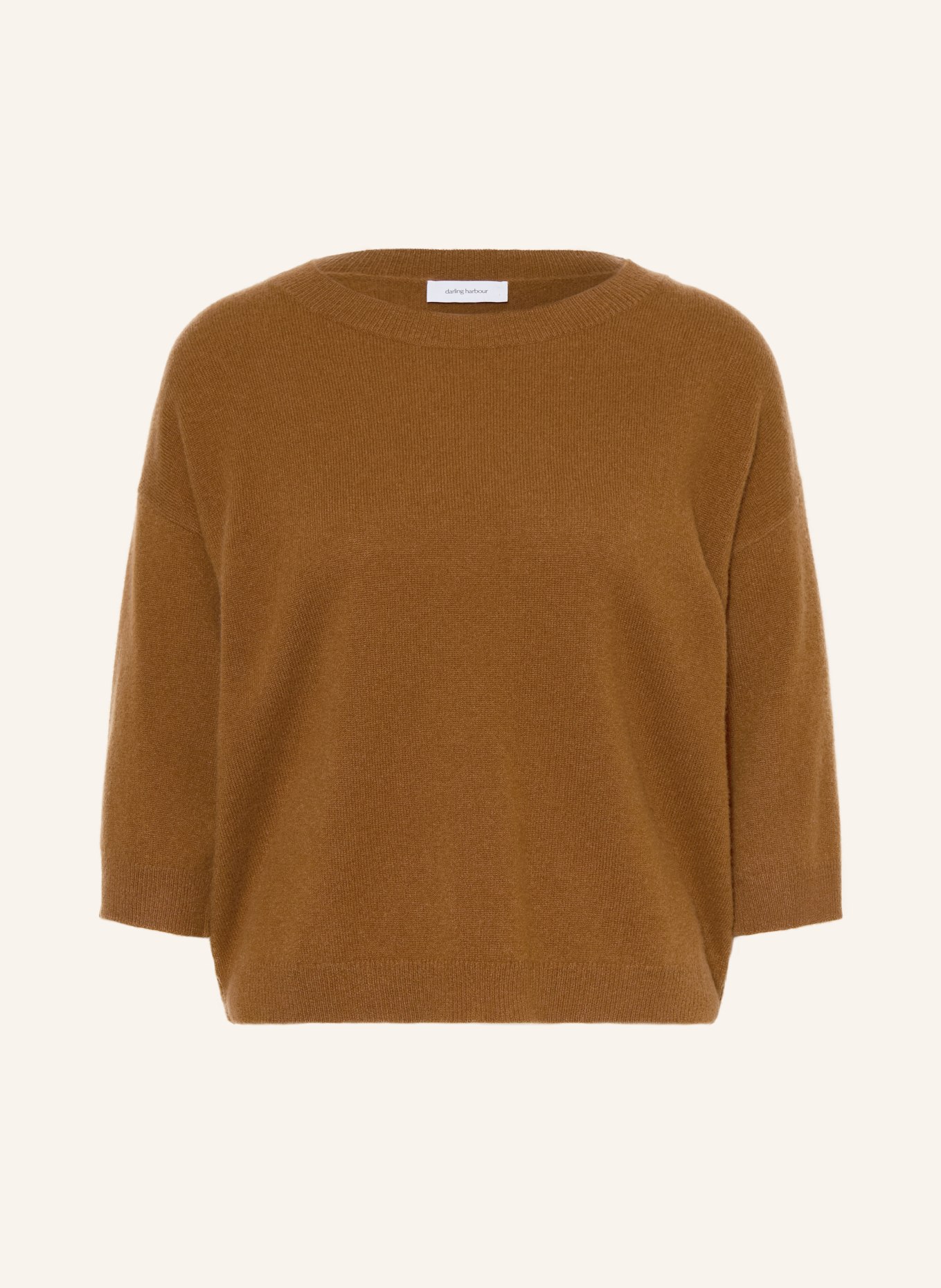 darling harbour Sweter z kaszmiru z rękawami 3/4: TOFFEE