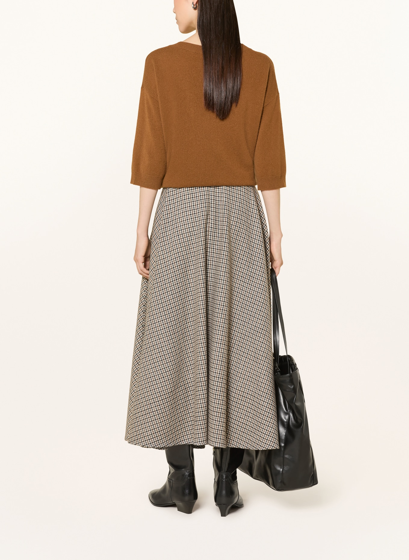 darling harbour Sweter z kaszmiru z rękawami 3/4: TOFFEE