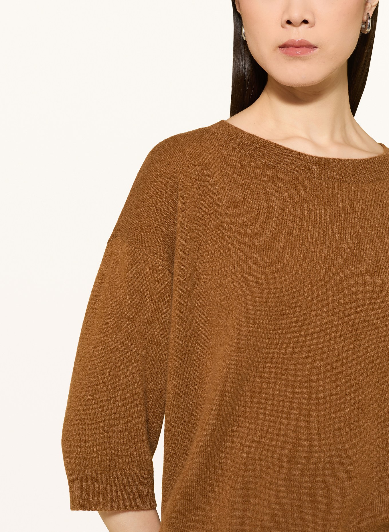 darling harbour Sweter z kaszmiru z rękawami 3/4: TOFFEE