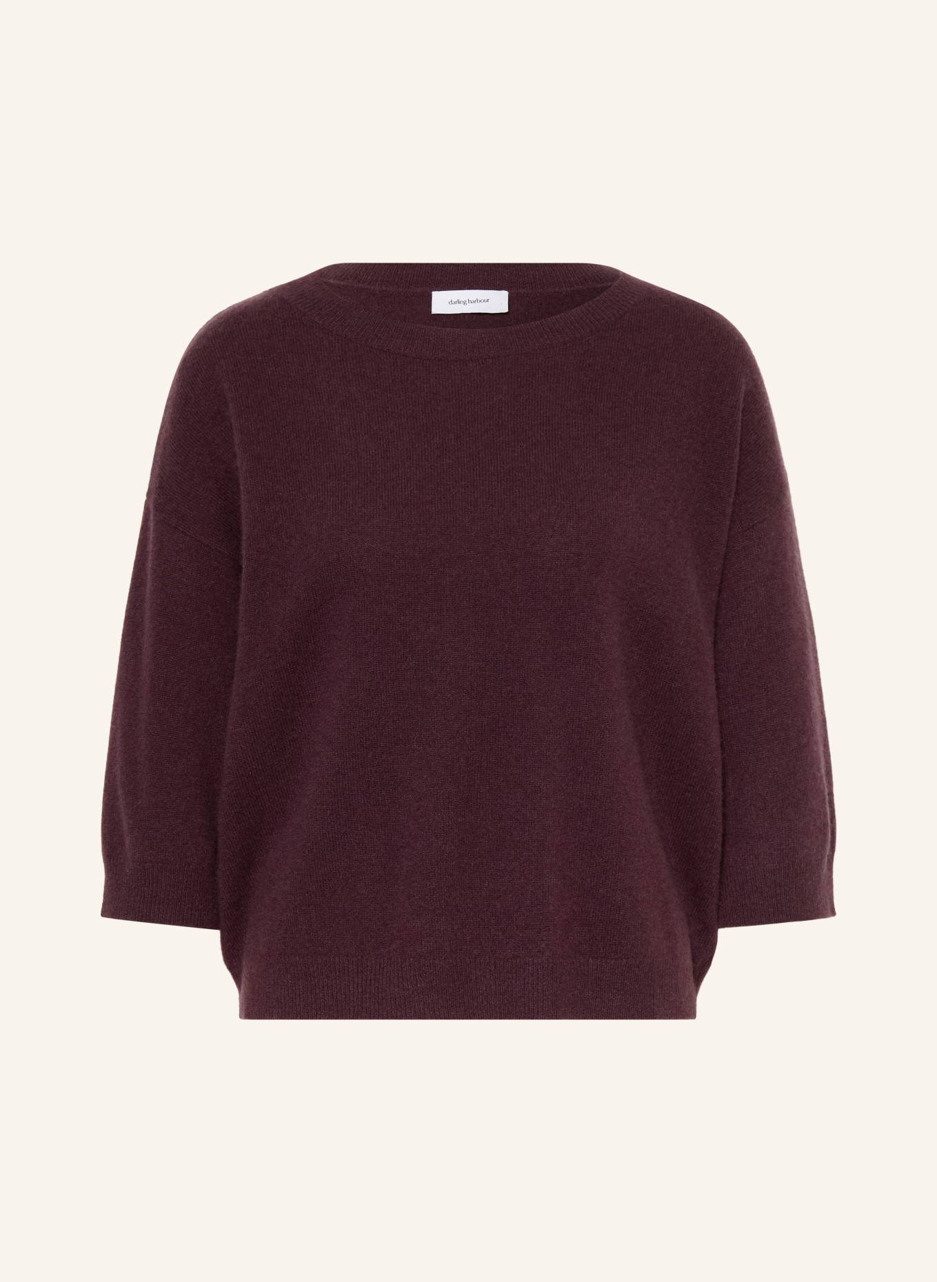 darling harbour Pull en cachemire à manches 3/4: PLUM