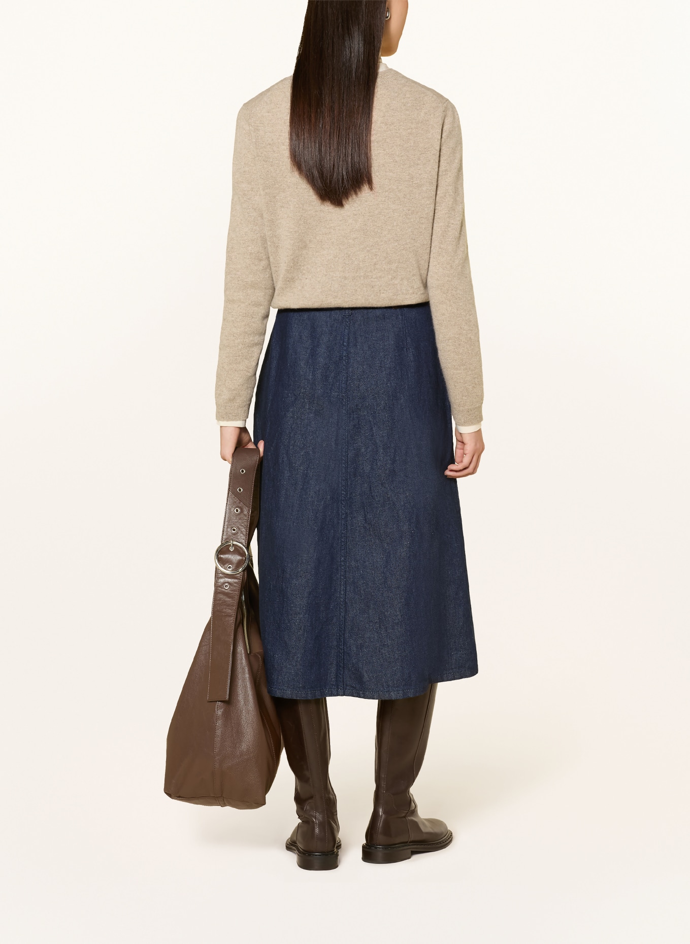 darling harbour Strickjacke aus Cashmere: GREIGE MELANGE