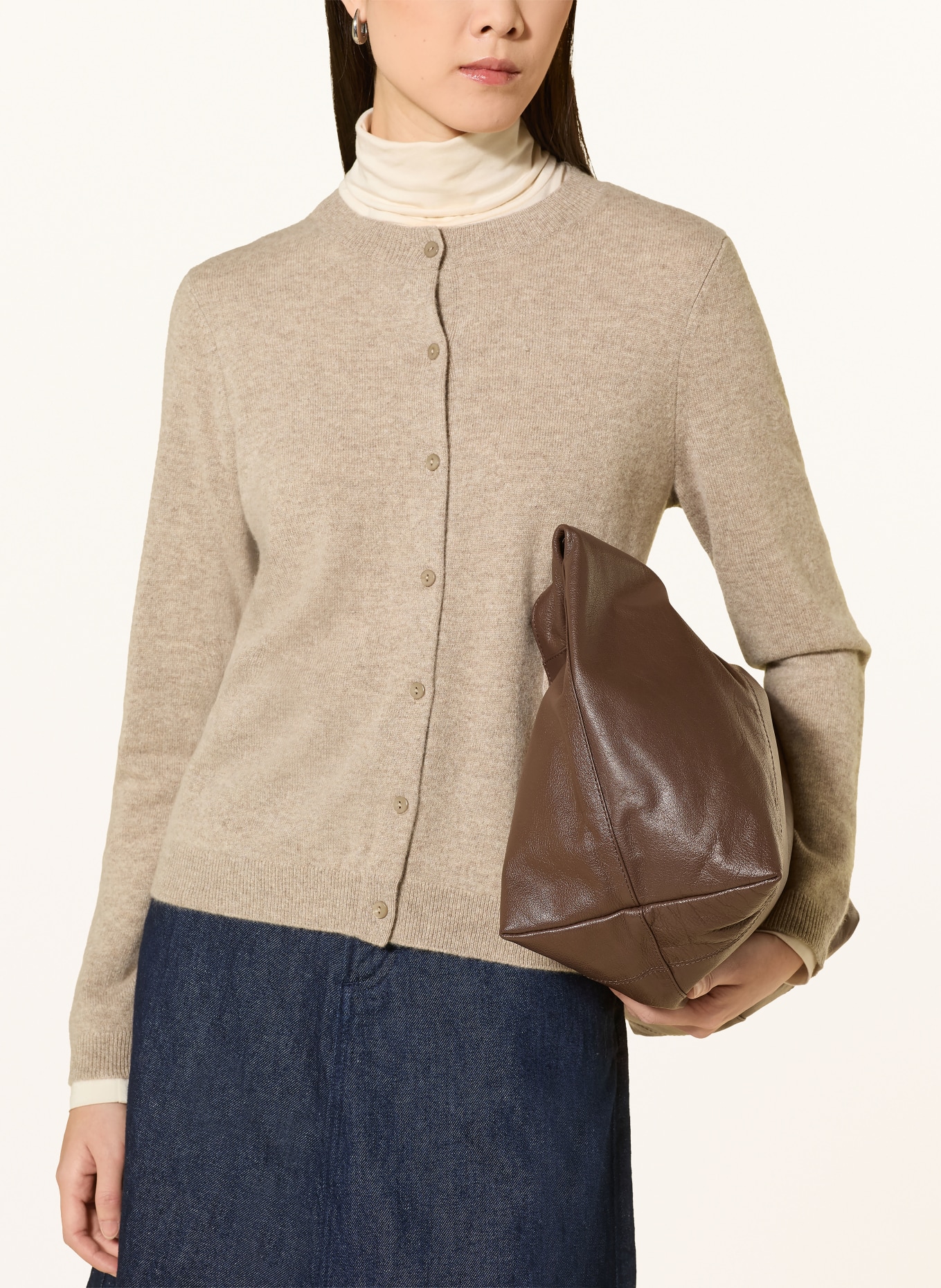 darling harbour Strickjacke aus Cashmere: GREIGE MELANGE