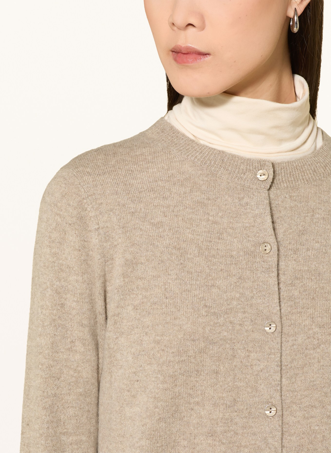 darling harbour Strickjacke aus Cashmere: GREIGE MELANGE
