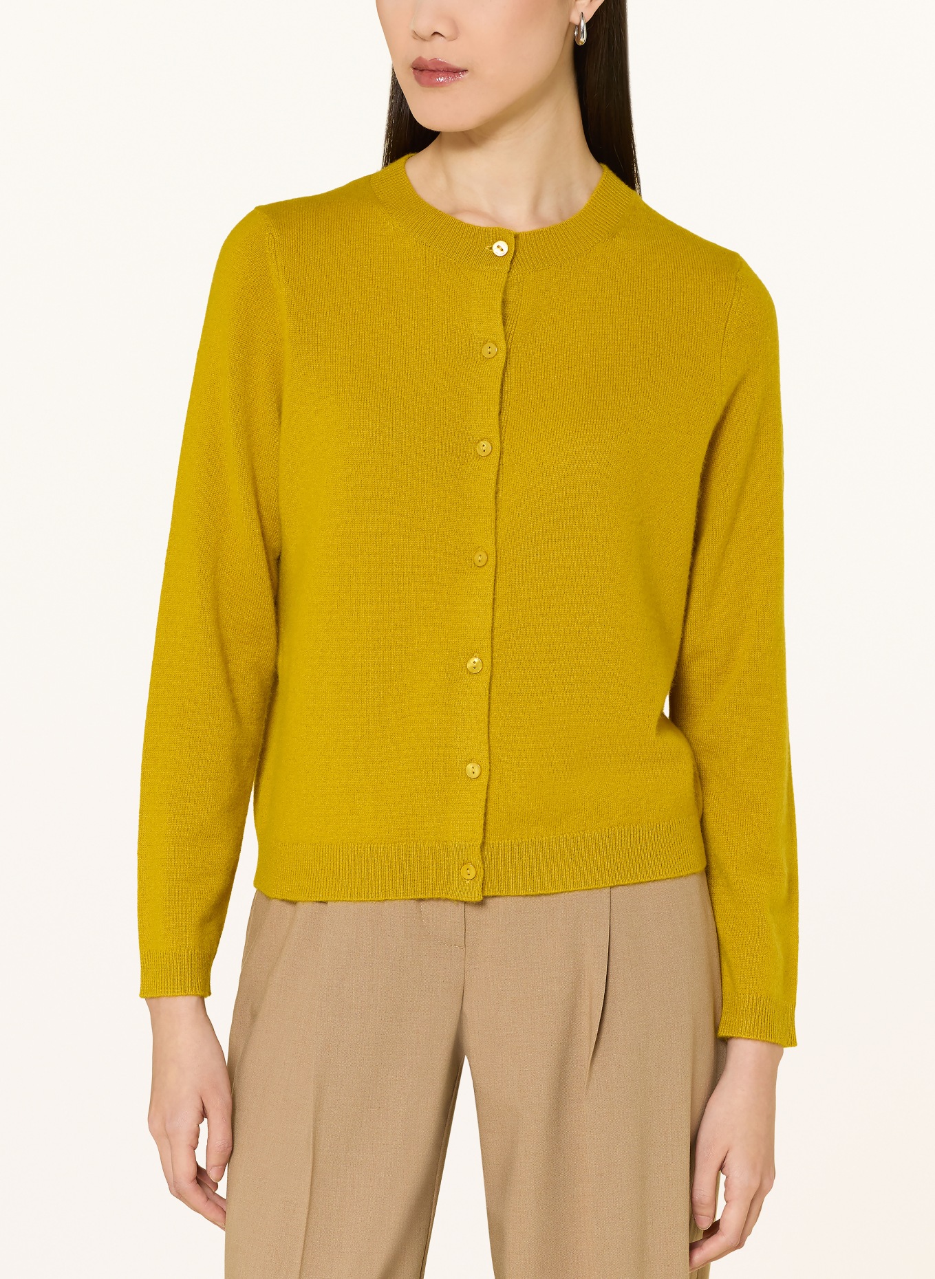 darling harbour Cashmere cardigan: olive gold