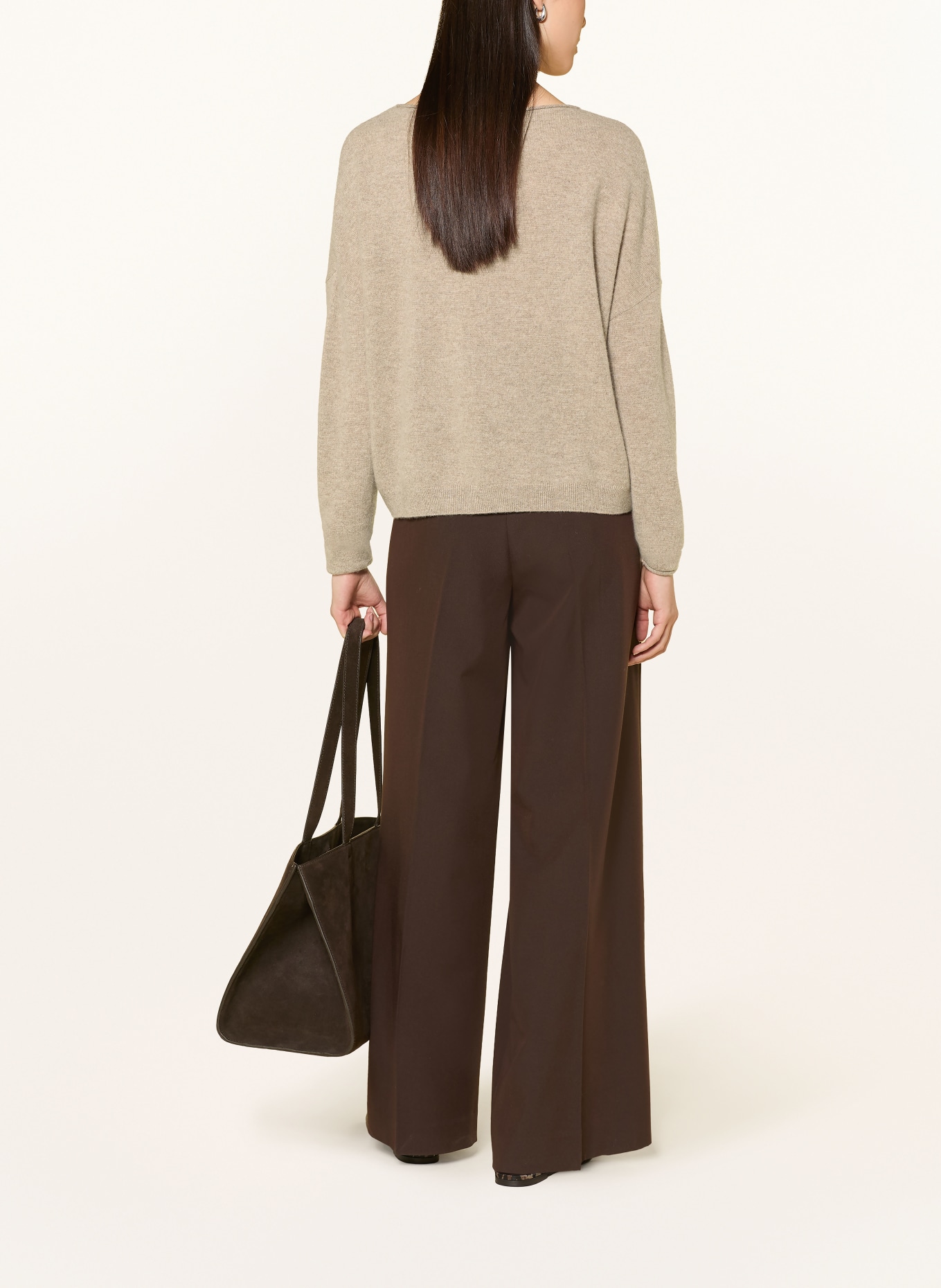 darling harbour Cashmere-Pullover: GREIGE MELANGE