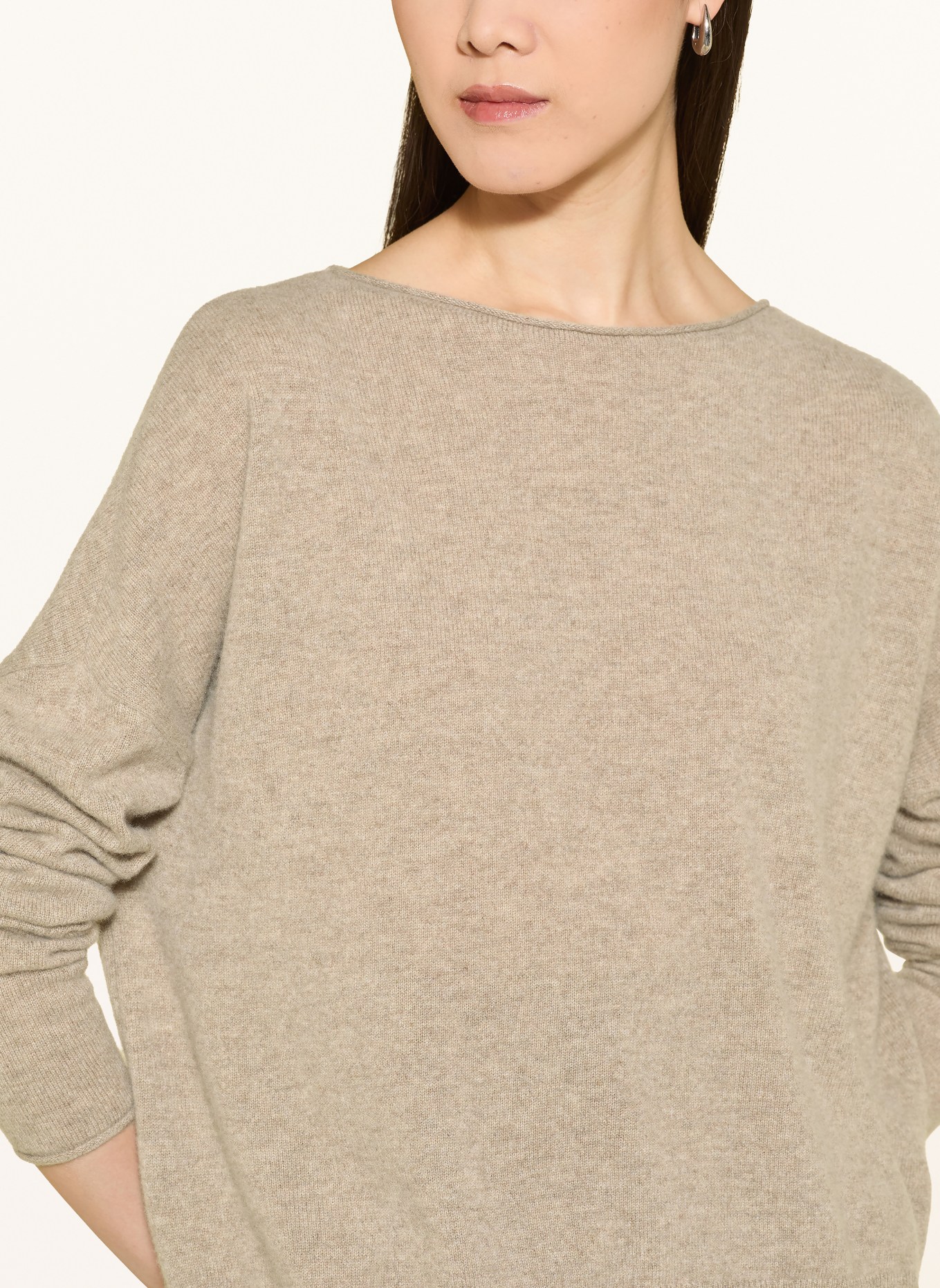 darling harbour Cashmere-Pullover: GREIGE MELANGE