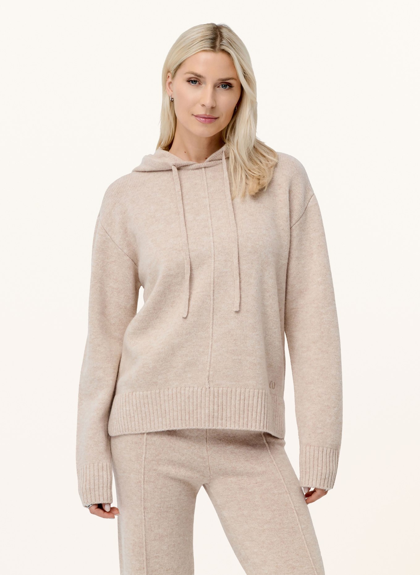 LeGer Studio Gebreide hoodie GODJA: BEIGE