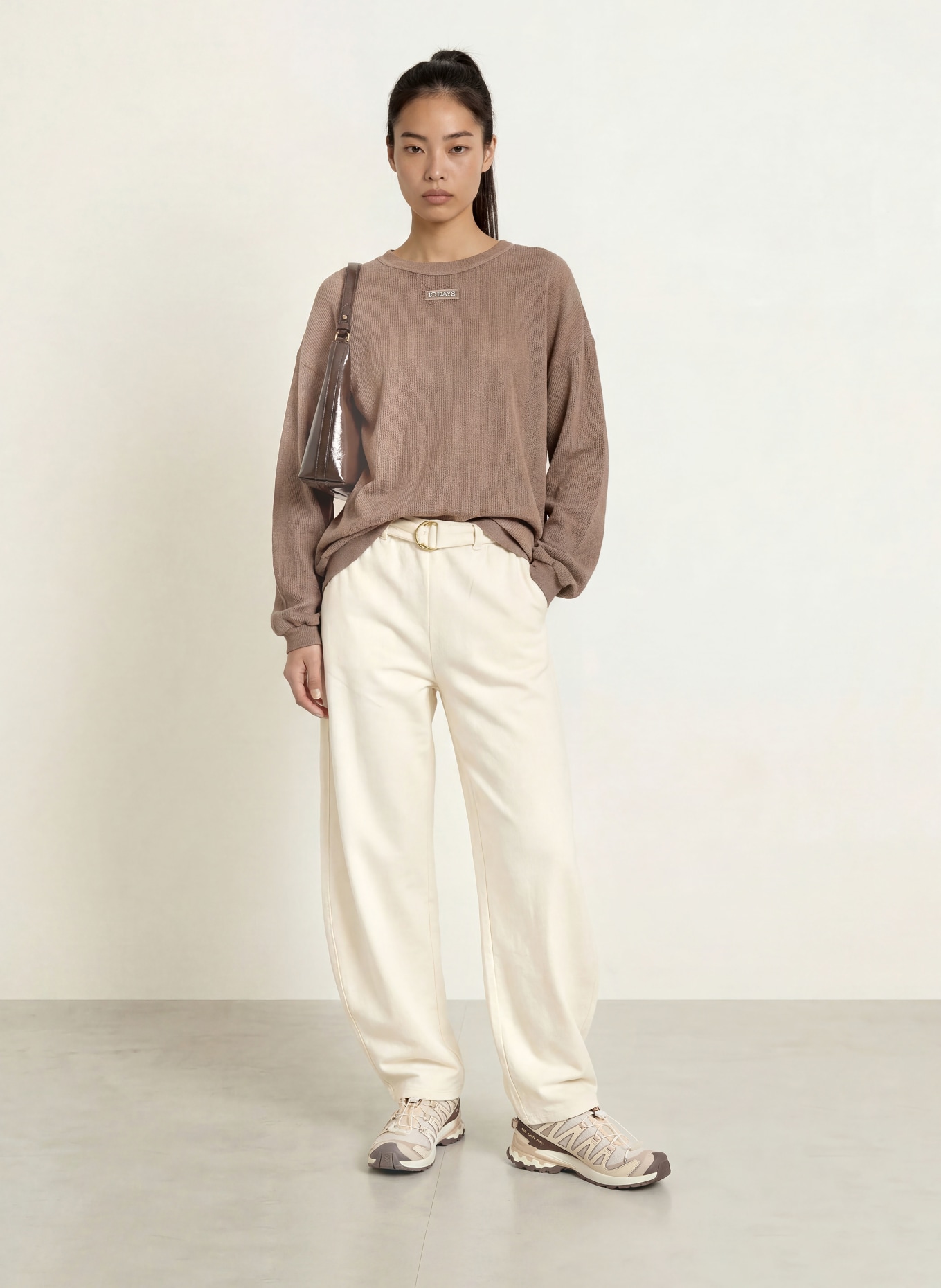 10DAYS Oversized-Sweatshirt: TAUPE