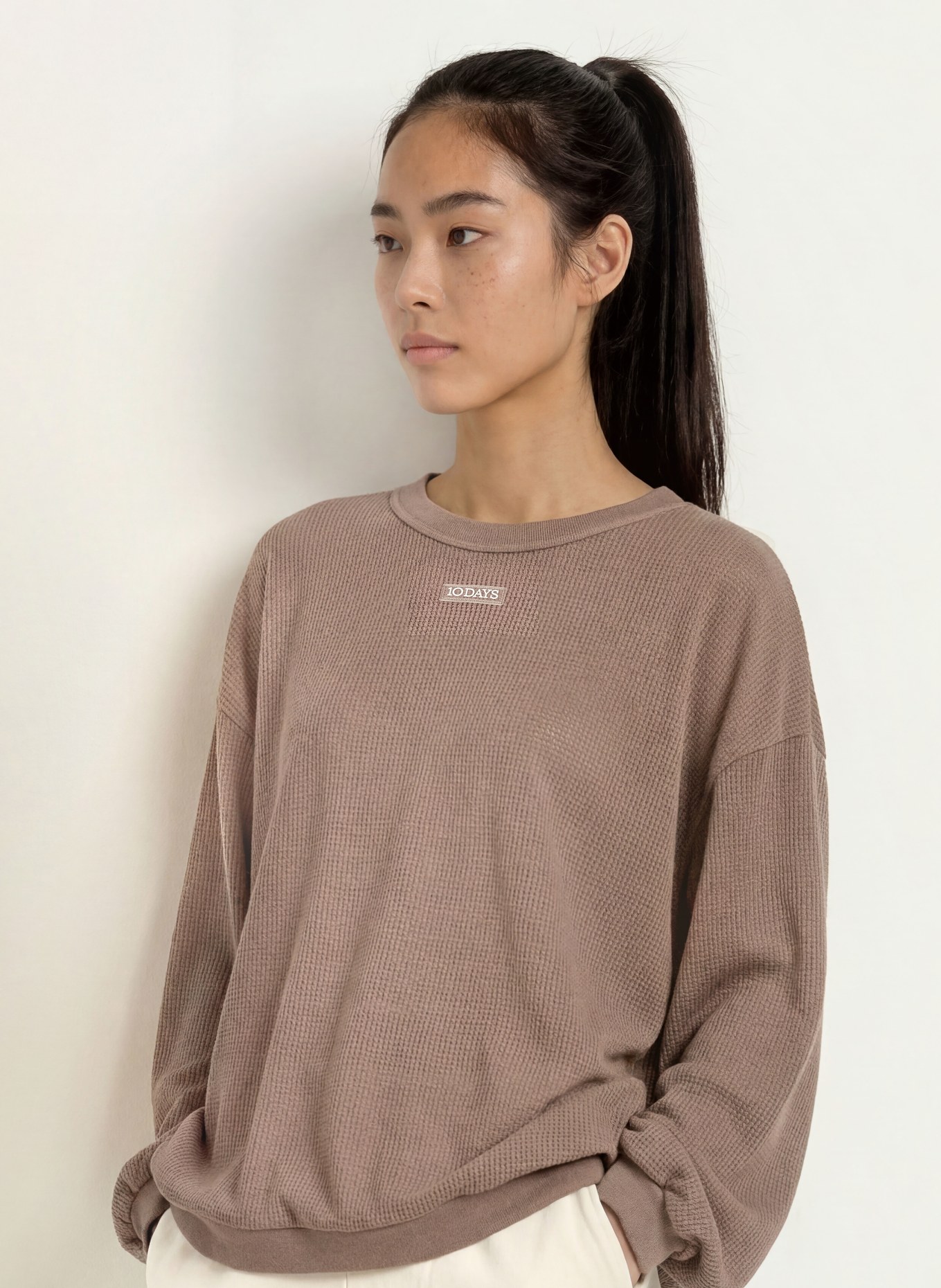 10DAYS Oversized-Sweatshirt: TAUPE