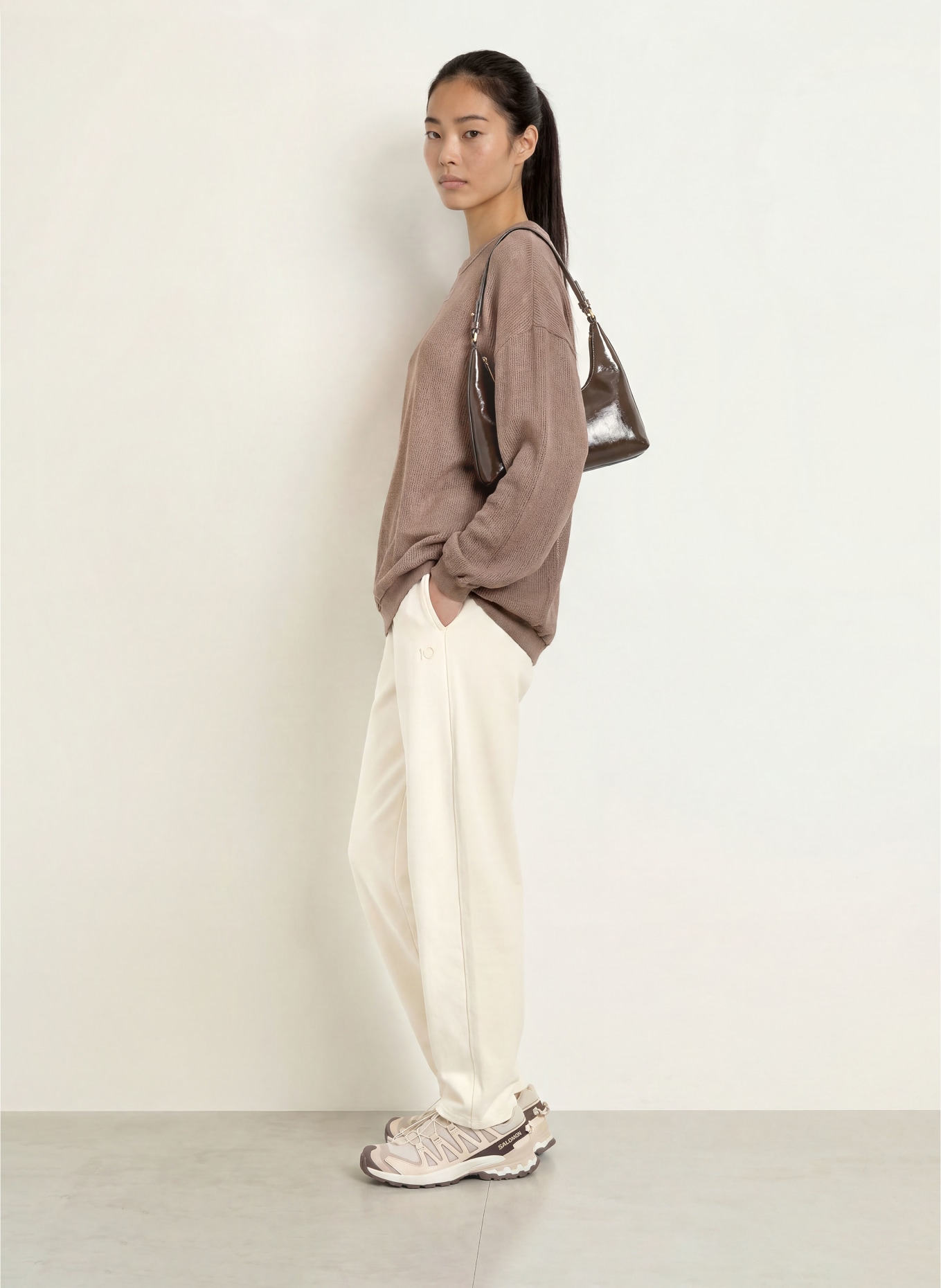 10DAYS Oversized-Sweatshirt: TAUPE