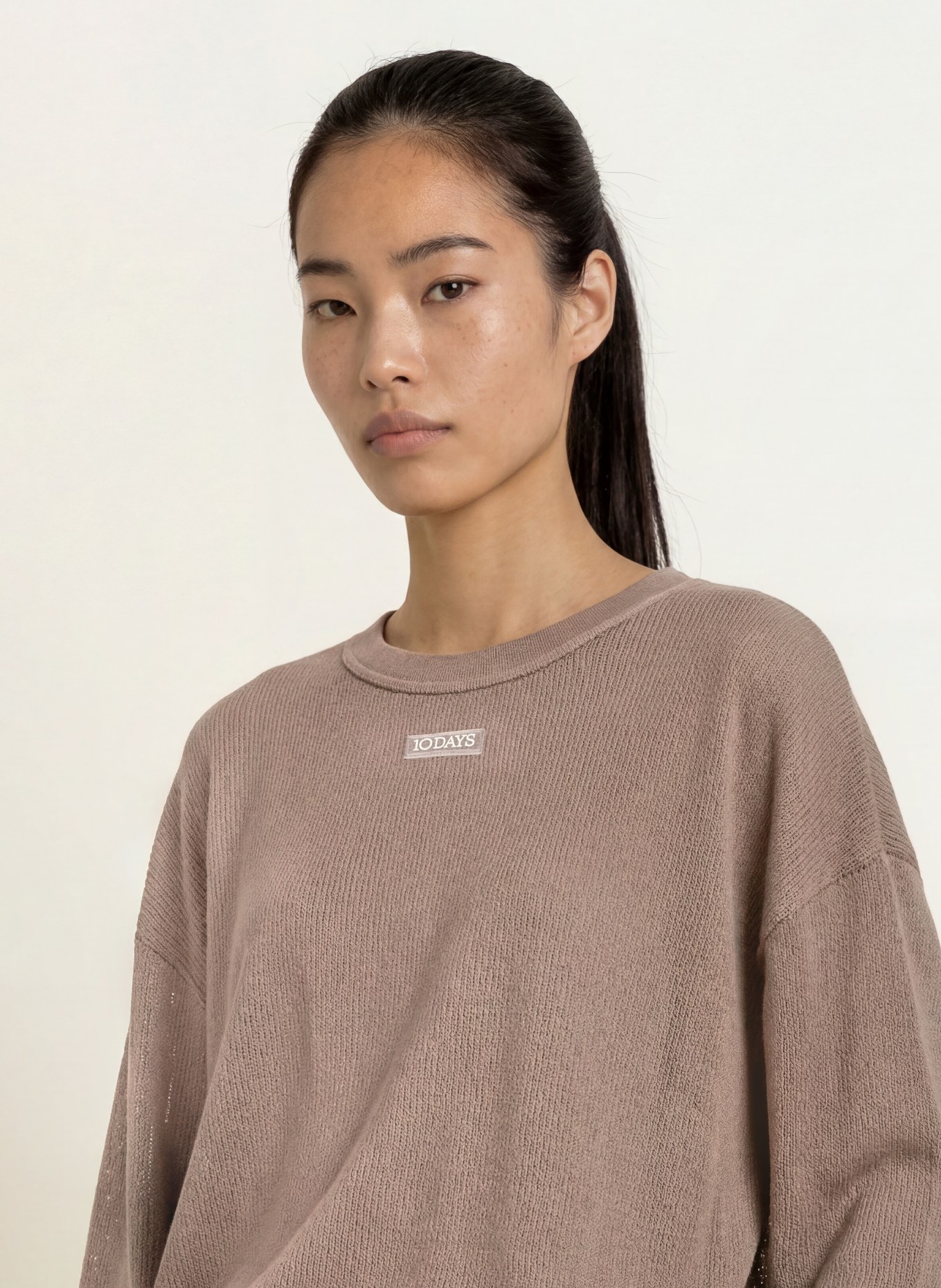 10DAYS Oversized-Sweatshirt: TAUPE