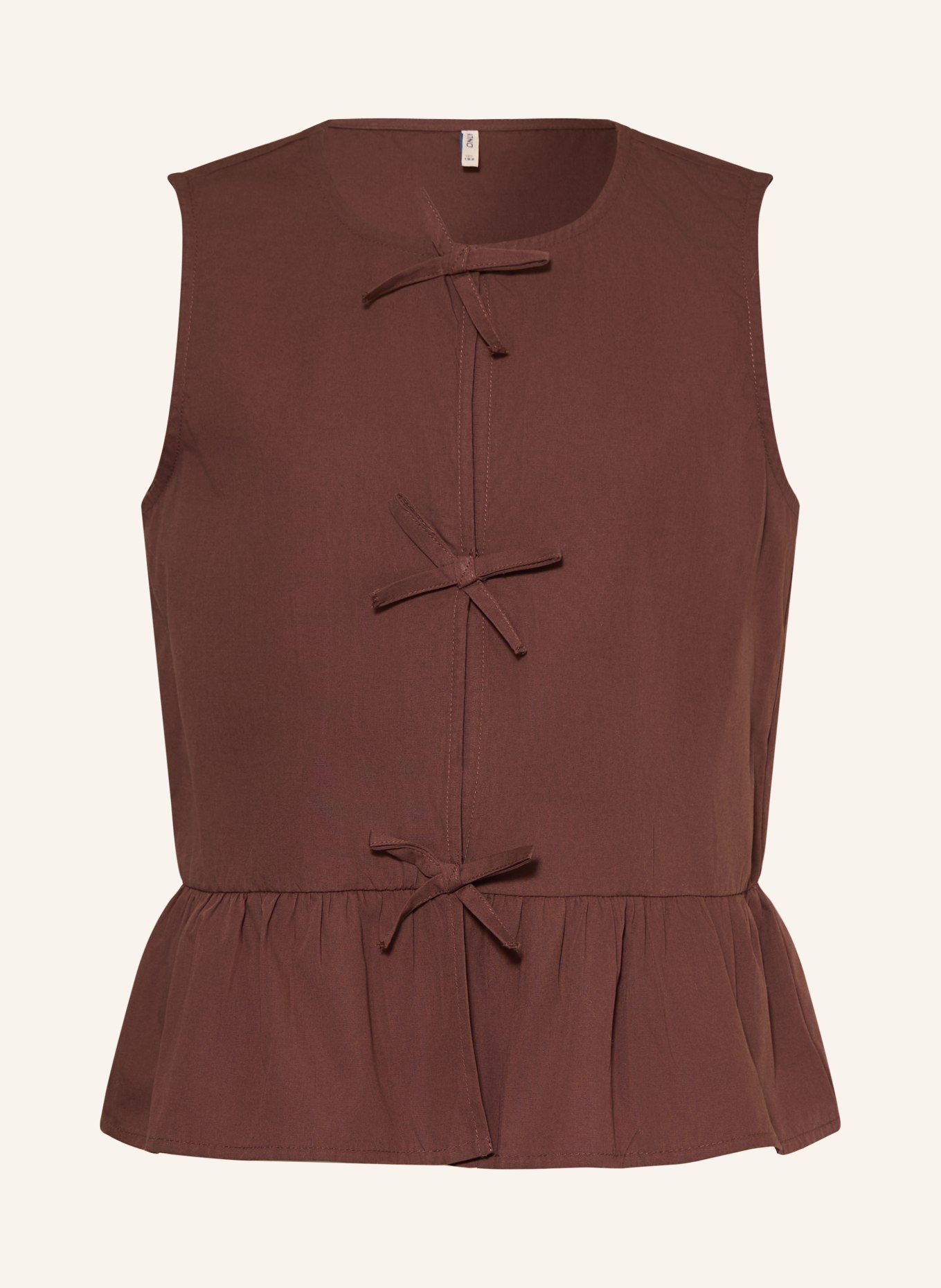 ONLY Blouse sans manches: MARRON FONCÉ