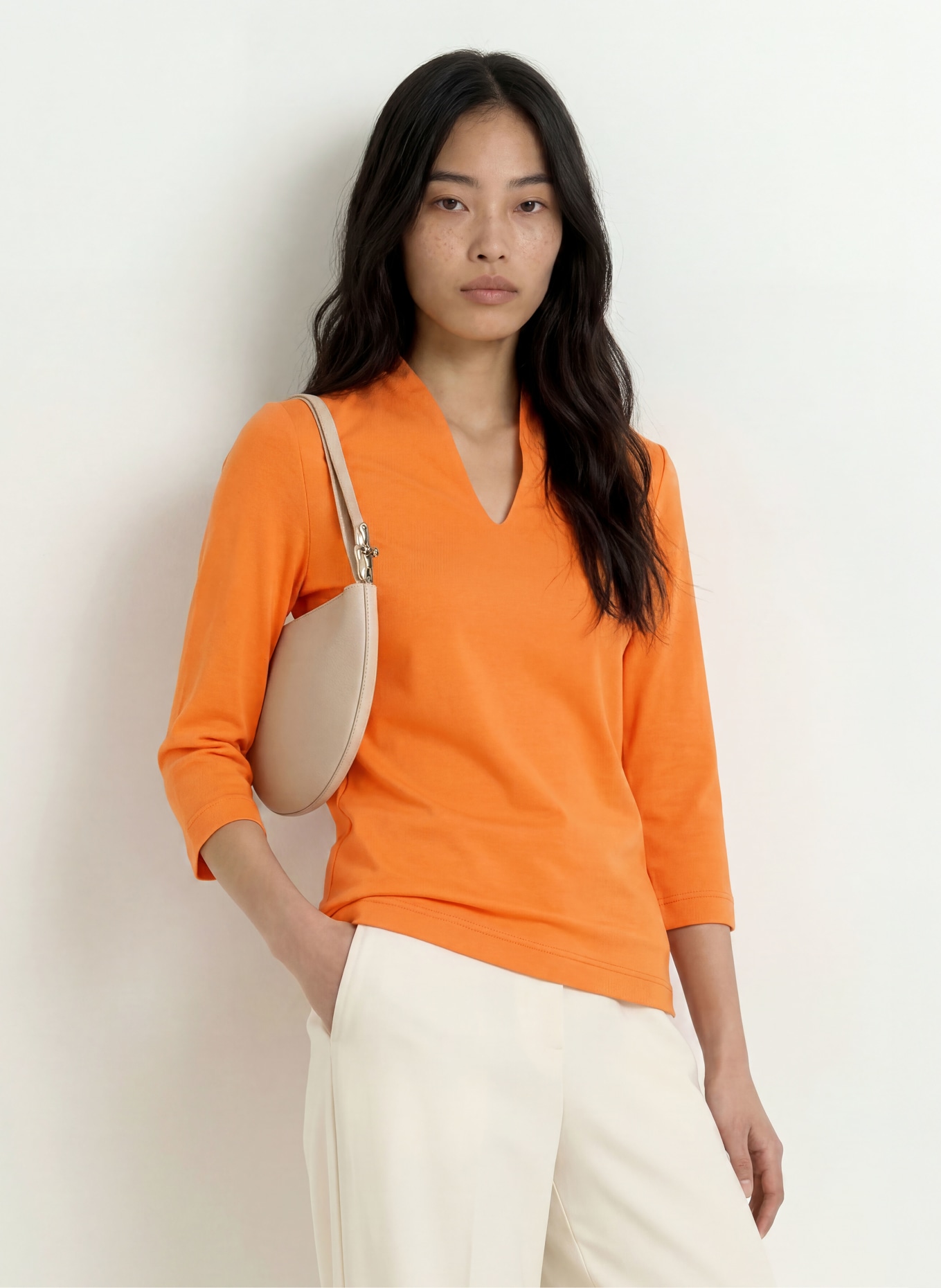 efixelle Shirt mit 3/4-Arm: ORANGE