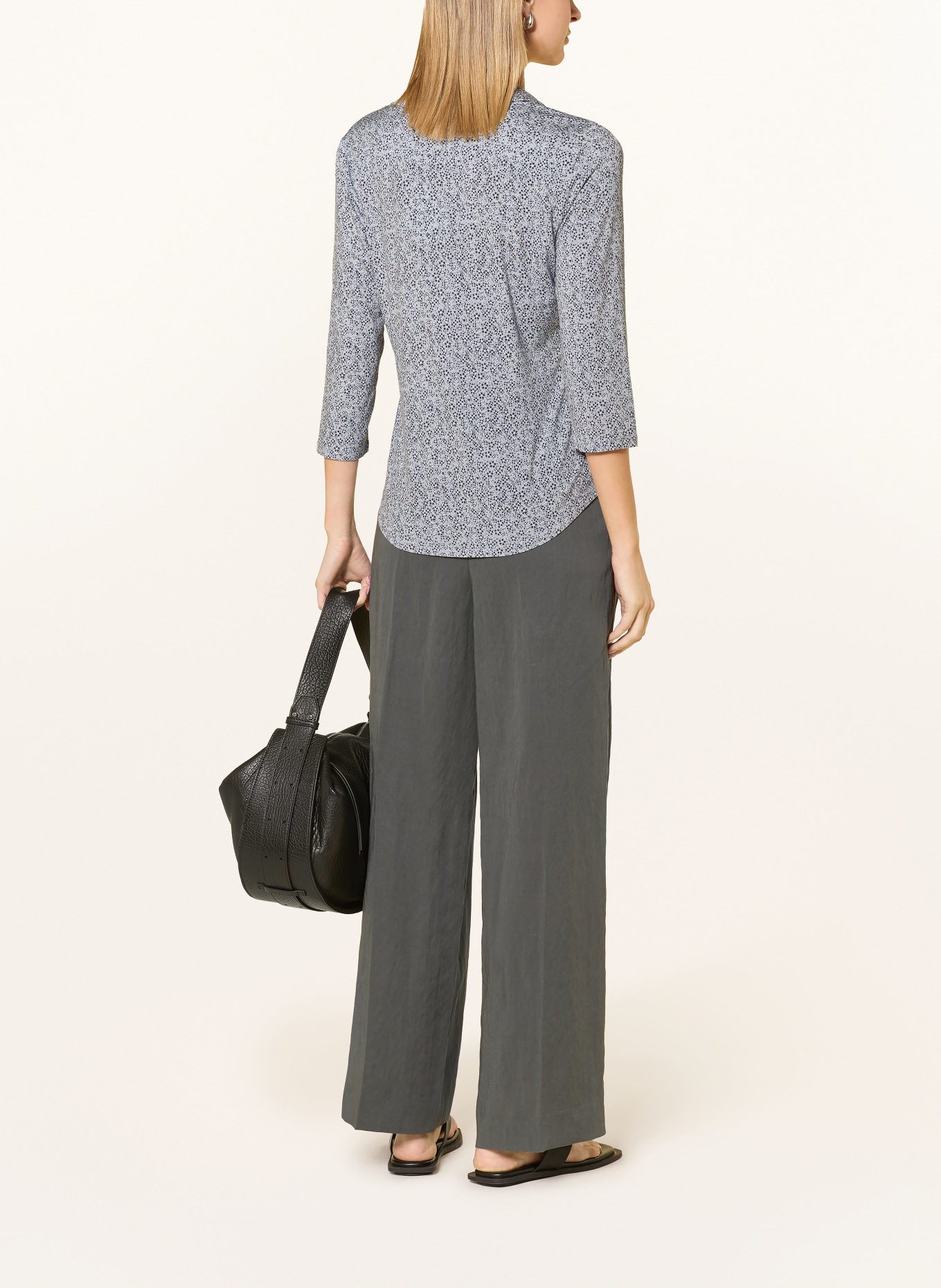 Marc O'Polo Bluse mit 3/4-Arm: DUNKELGRAU / BLAUGRAU / WEISS