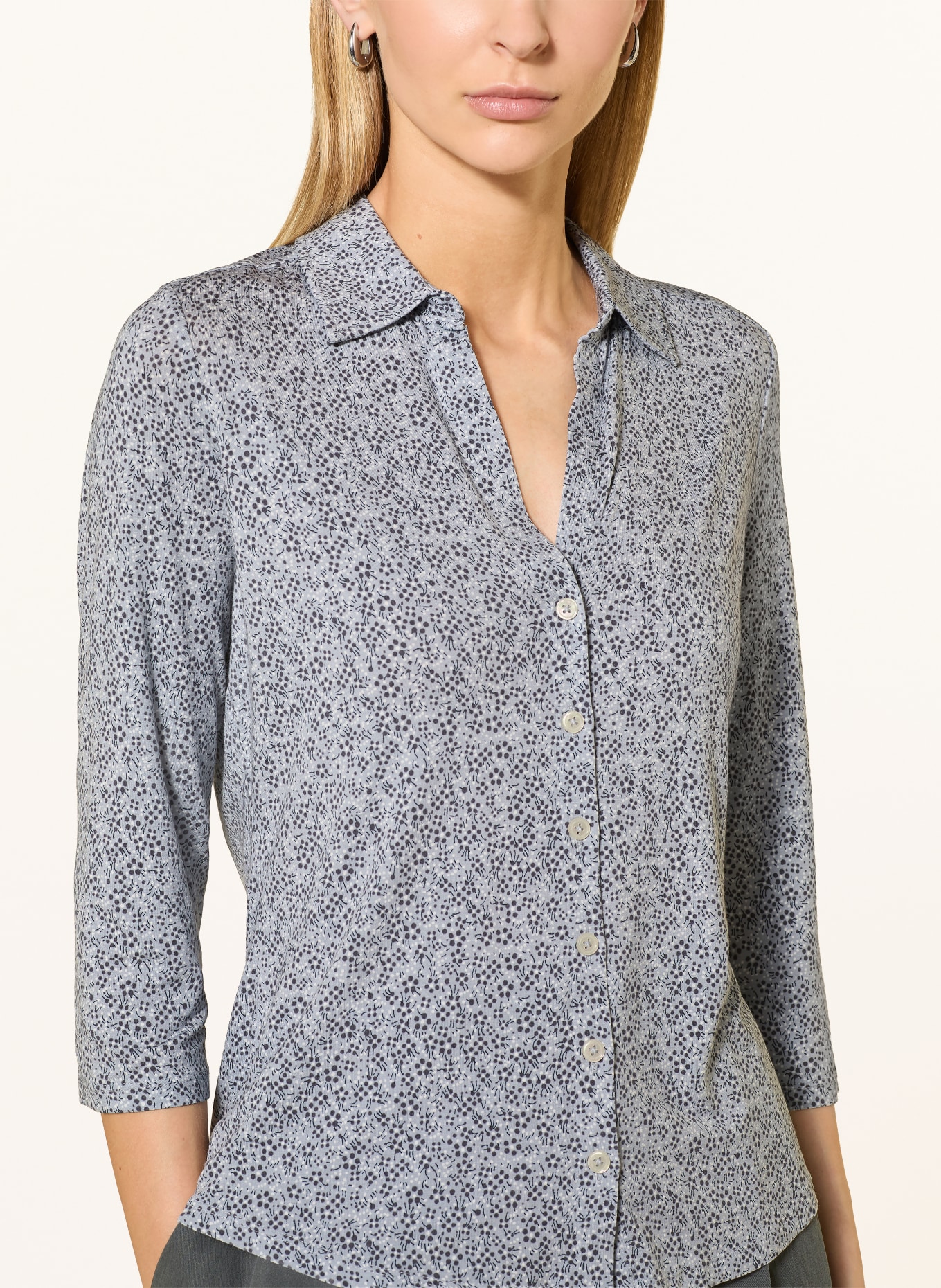 Marc O'Polo Bluse mit 3/4-Arm: DUNKELGRAU / BLAUGRAU / WEISS