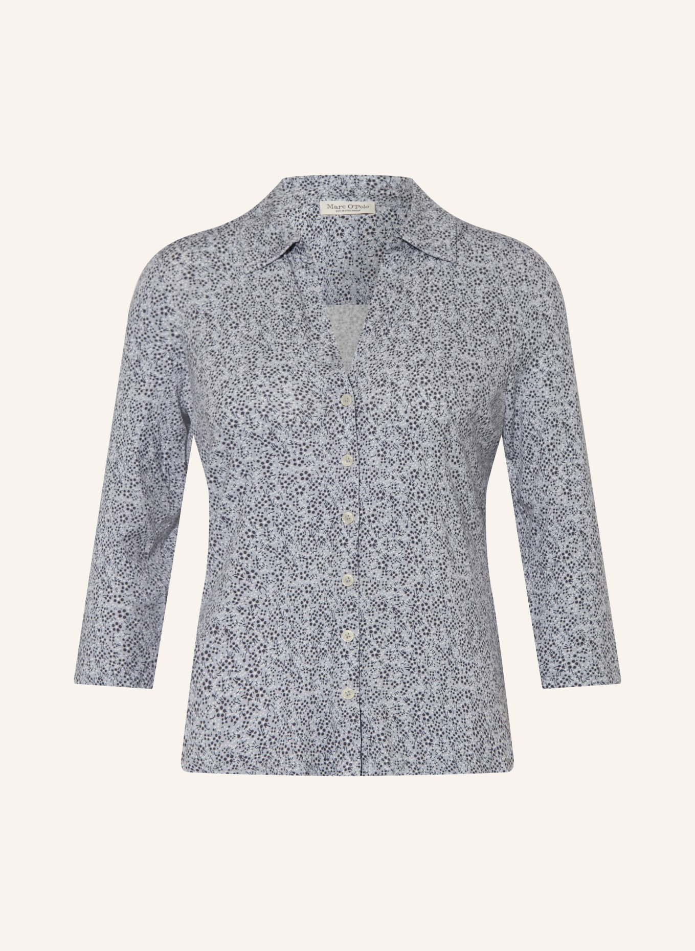 Marc O'Polo Blouse met 3/4-mouwen: DONKERGRIJS / BLAUWGRIJS / WIT