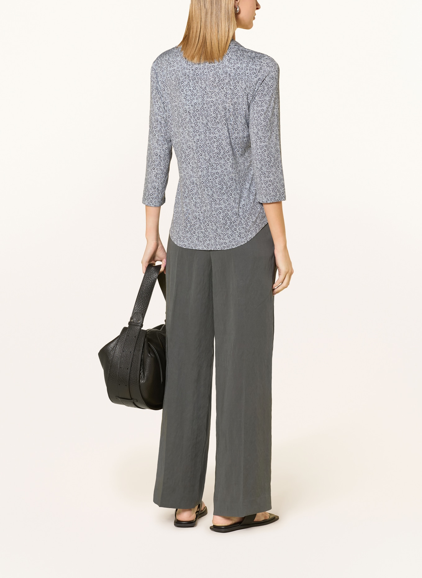 Marc O'Polo Blouse met 3/4-mouwen: DONKERGRIJS / BLAUWGRIJS / WIT