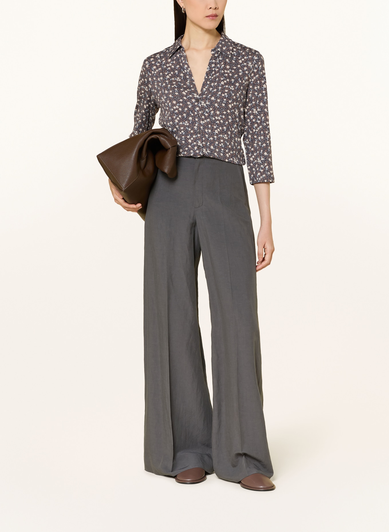 Marc O'Polo Bluse mit 3/4-Arm: DUNKELGRAU / ECRU / HELLBLAU