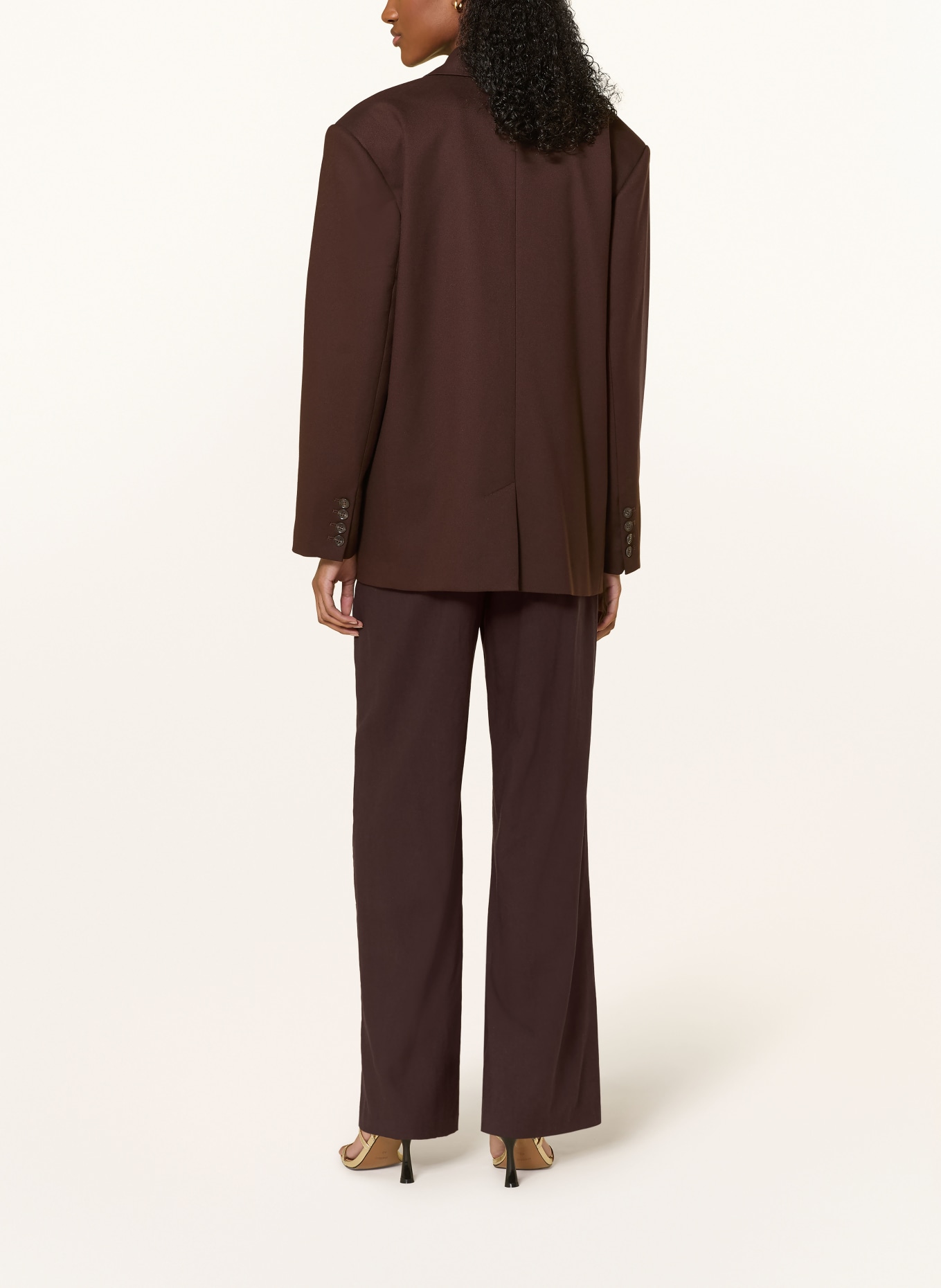 LeGer Studio JEMIE linen-blend trousers: BROWN