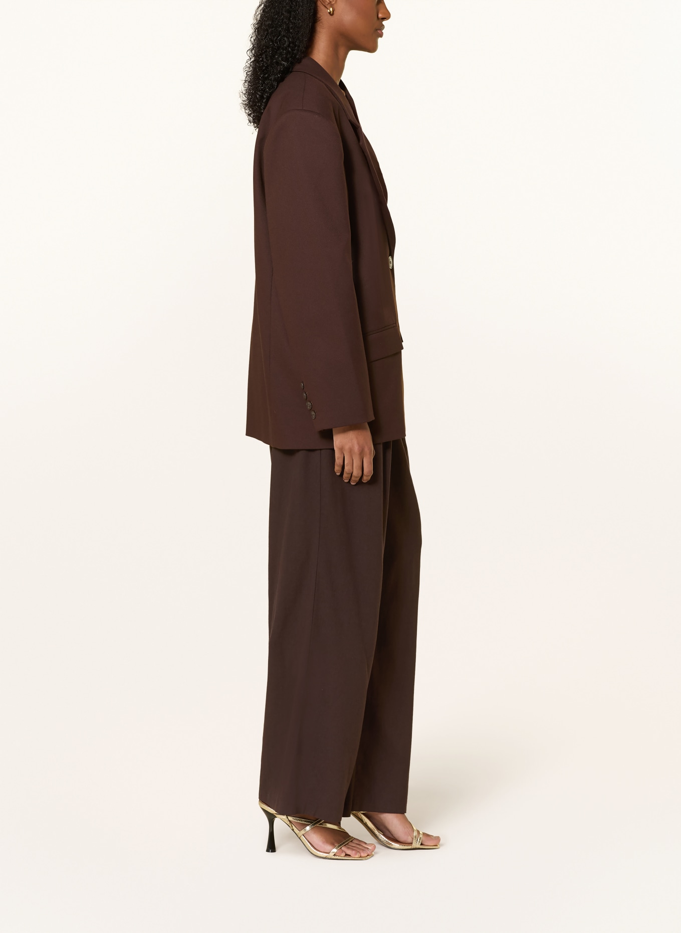 LeGer Studio JEMIE linen-blend trousers: BROWN