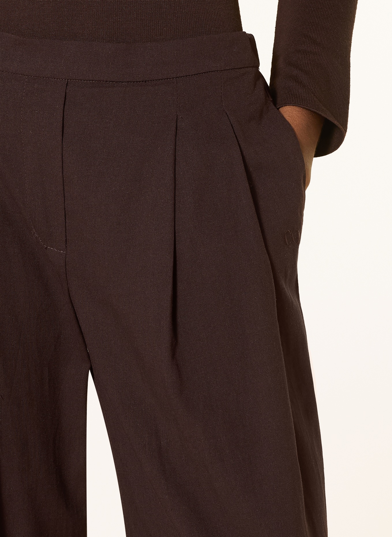LeGer Studio JEMIE linen-blend trousers: BROWN