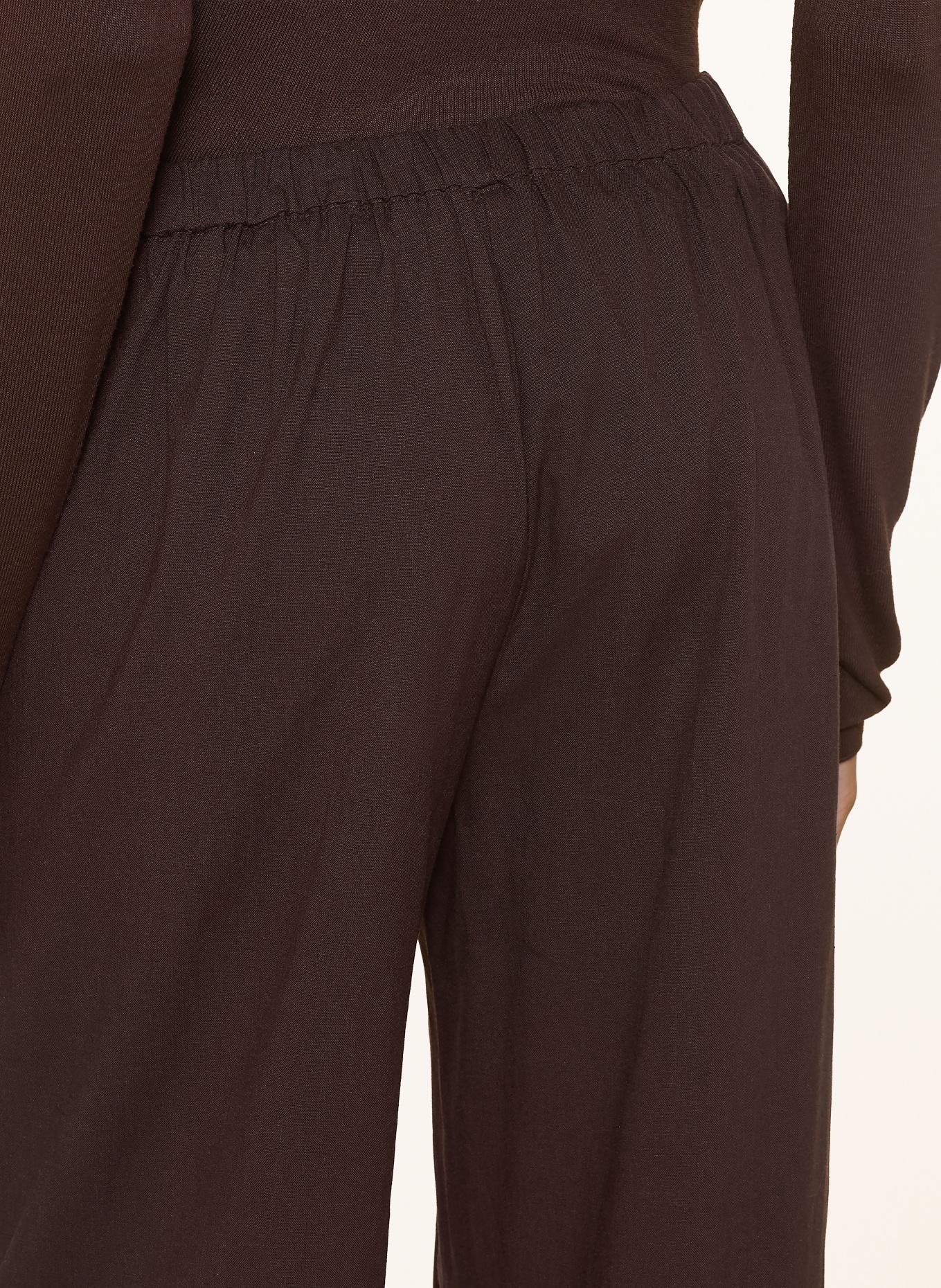 LeGer Studio JEMIE linen-blend trousers: BROWN