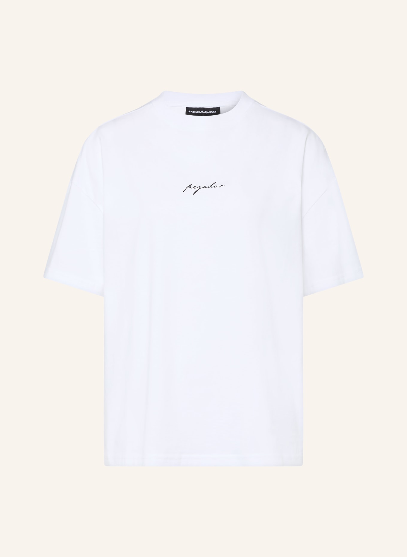 PEGADOR Oversized-Shirt COMILLAS: WEISS / DUNKELROT / HELLGELB