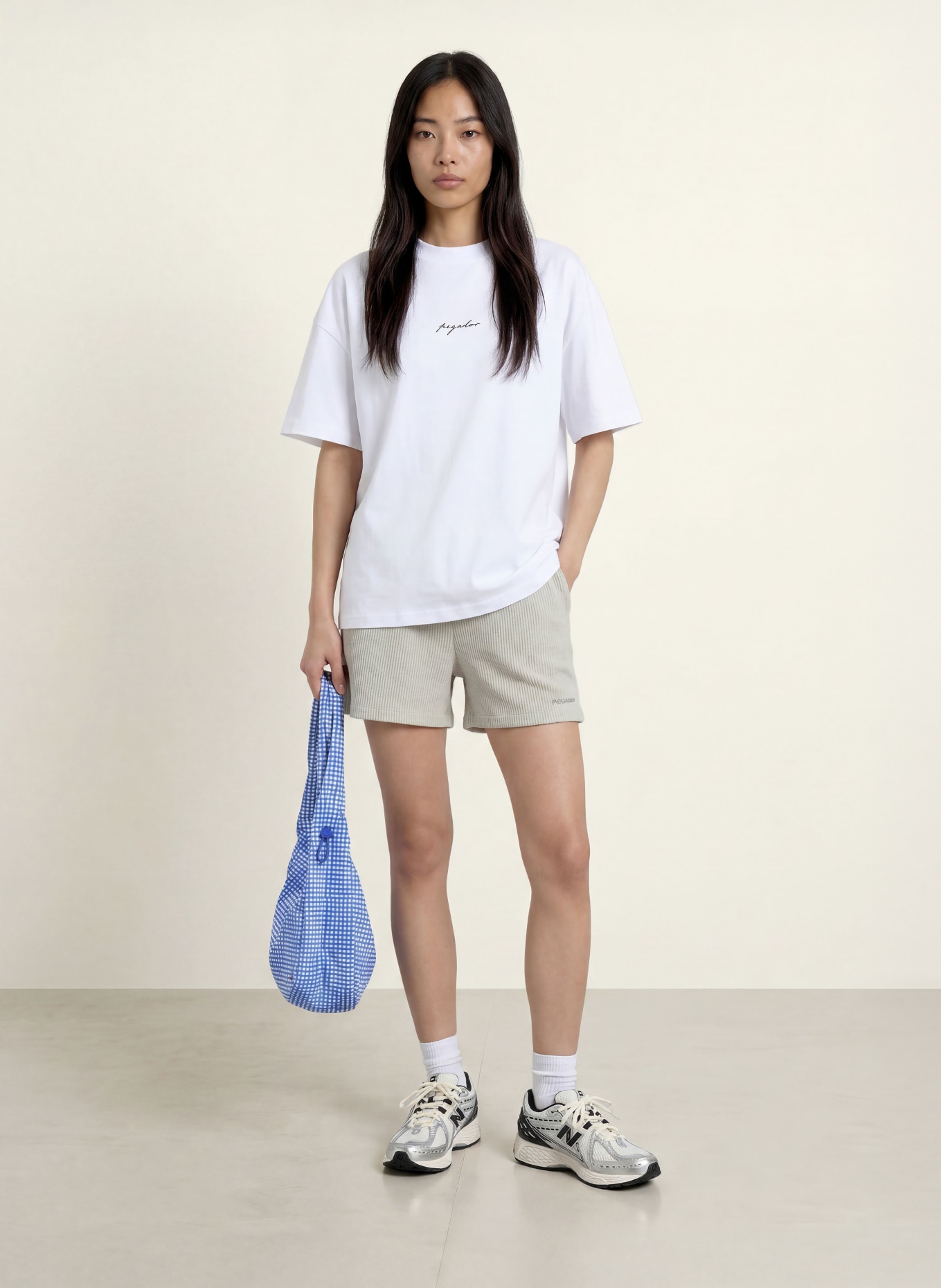 PEGADOR Oversized-Shirt COMILLAS: WEISS / DUNKELROT / HELLGELB