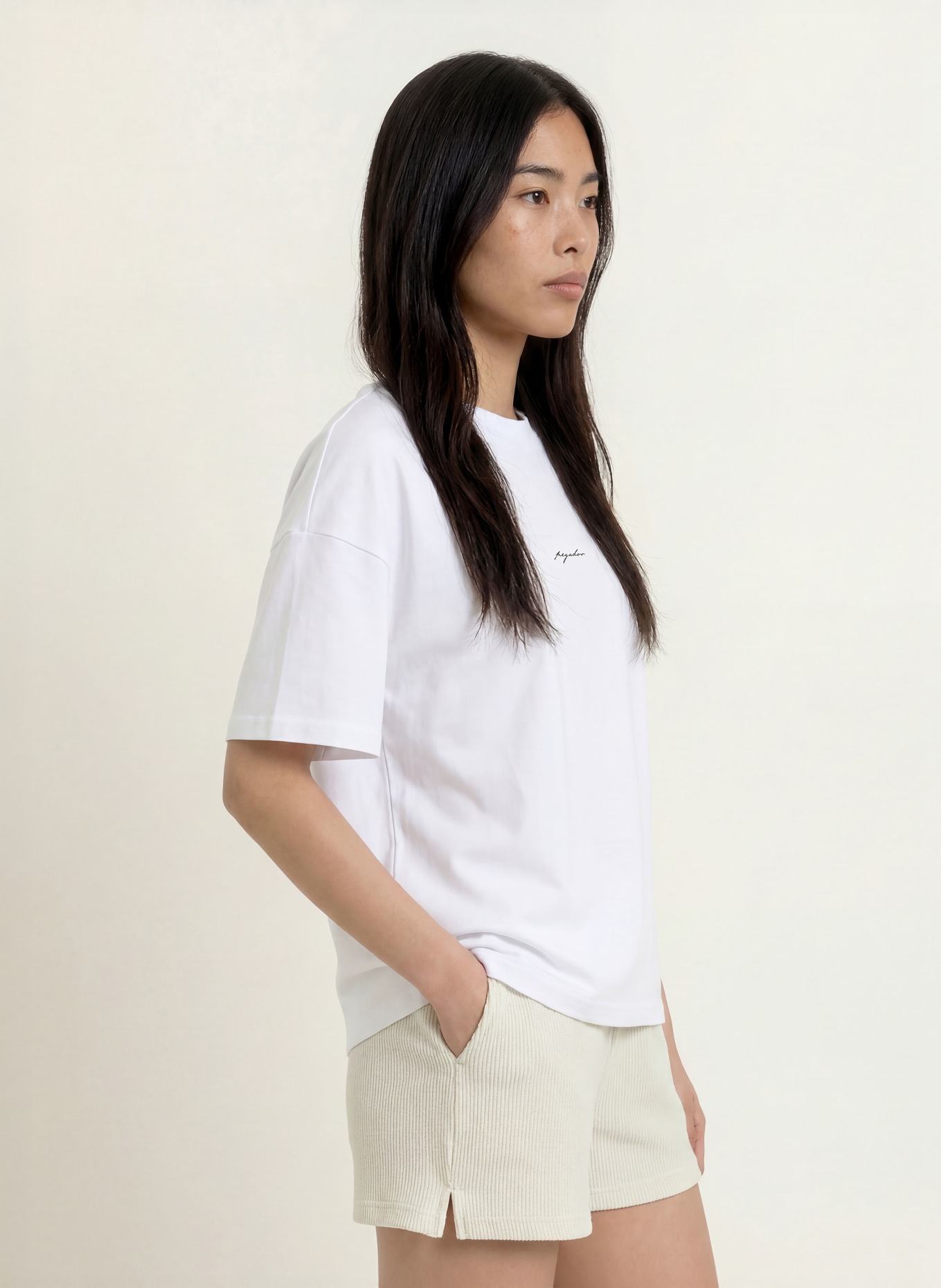 PEGADOR Oversized-Shirt COMILLAS: WEISS / DUNKELROT / HELLGELB
