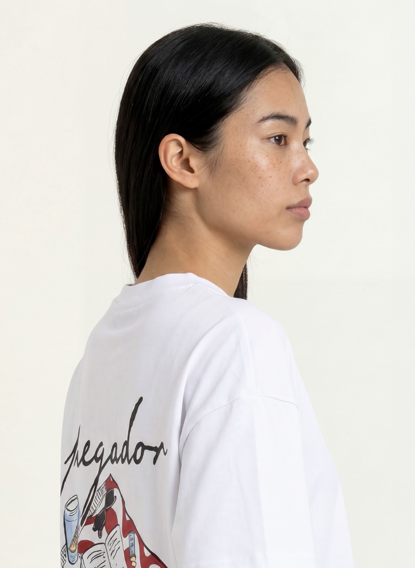 PEGADOR Oversized-Shirt COMILLAS: WEISS / DUNKELROT / HELLGELB