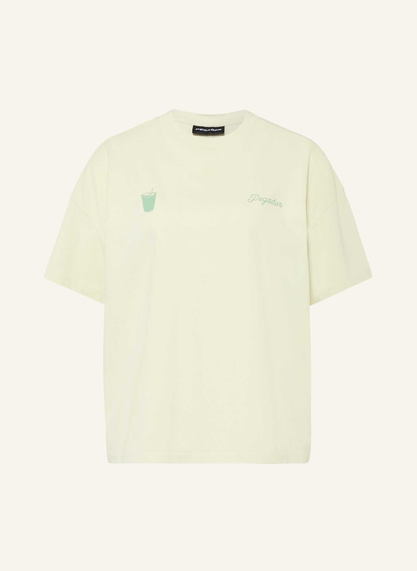 PEGADOR Oversized-Shirt ALBUFEIRA: HELLGRÜN / WEISS