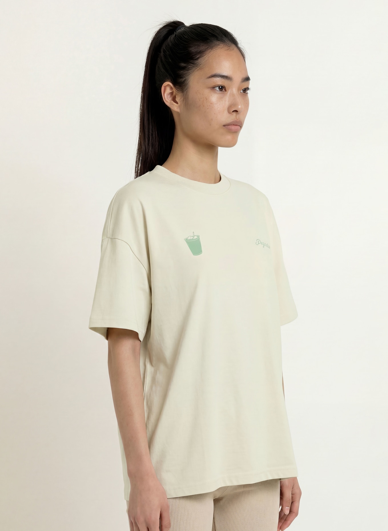 PEGADOR Oversized-Shirt ALBUFEIRA: HELLGRÜN / WEISS