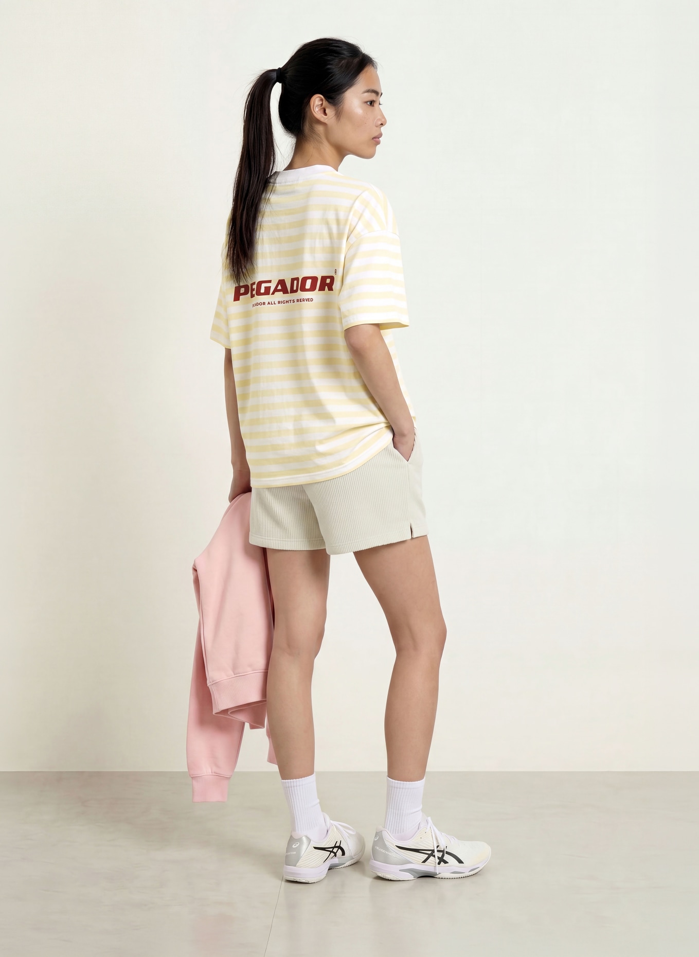 PEGADOR Oversized-Shirt BREDA: HELLGELB / WEISS